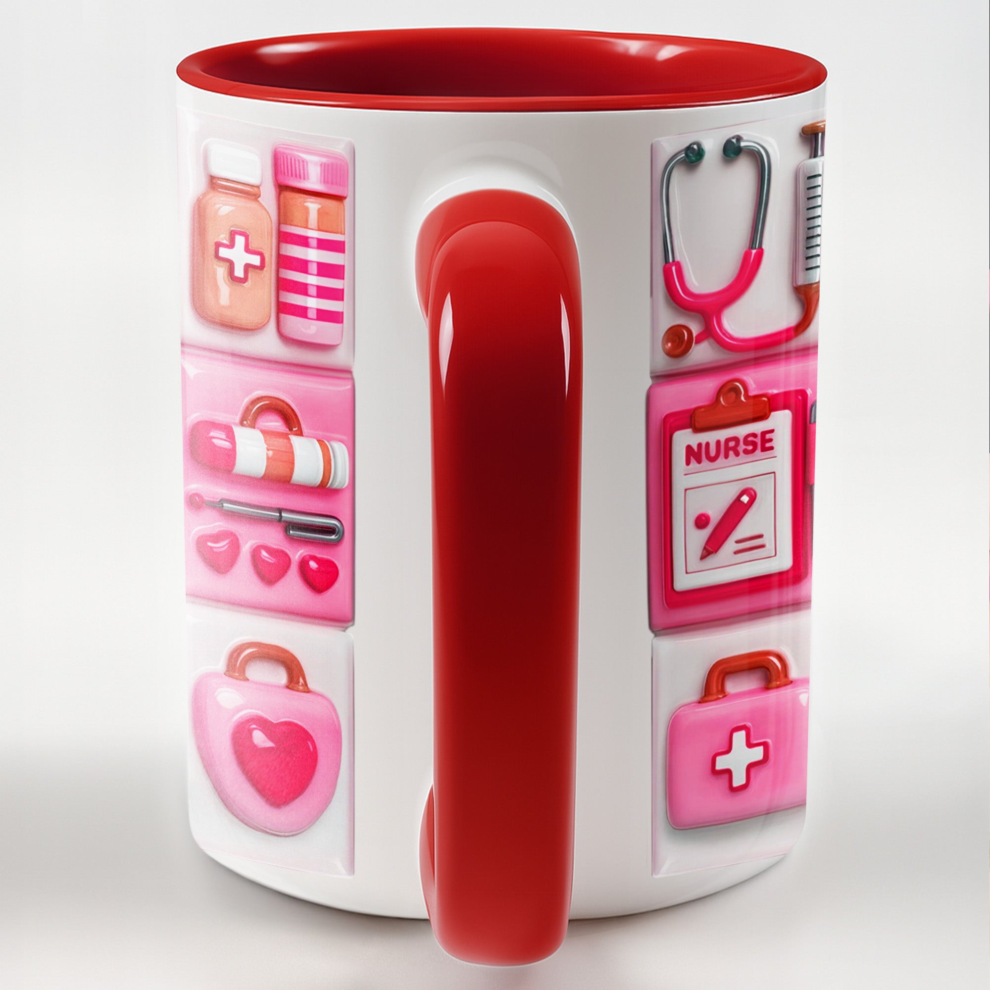 Personalized Nursing Is A Work Of Heart Accent Mug Gifts Ideas For Nurse - Image 4