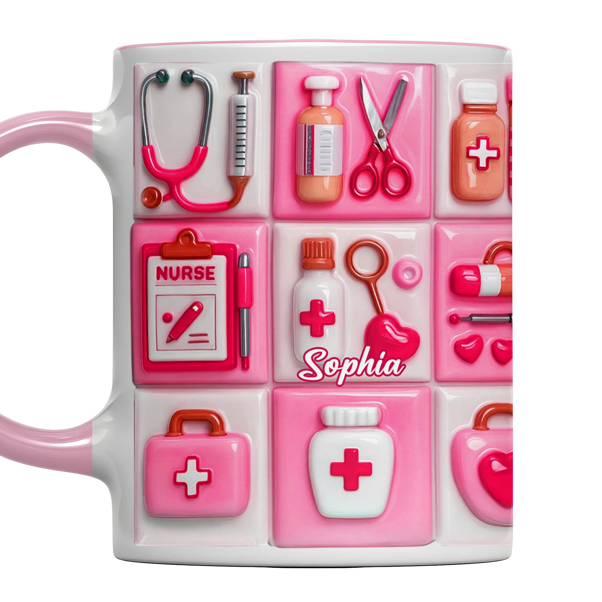 Personalized Nursing Is A Work Of Heart Accent Mug Gifts Ideas For Nurse - Image 5