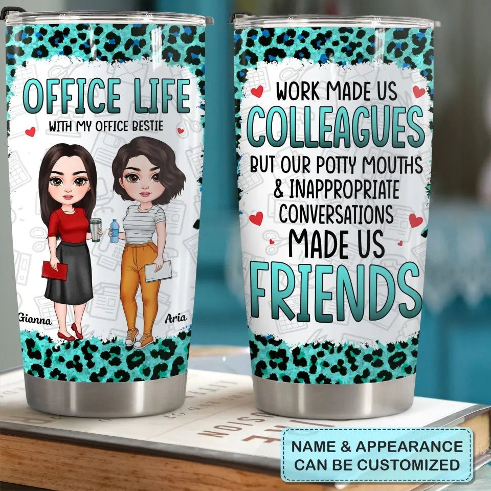 Personalized Office Life With My Office Bestie Tumbler Cool Coffee Tumbler Gifts For Coworkers