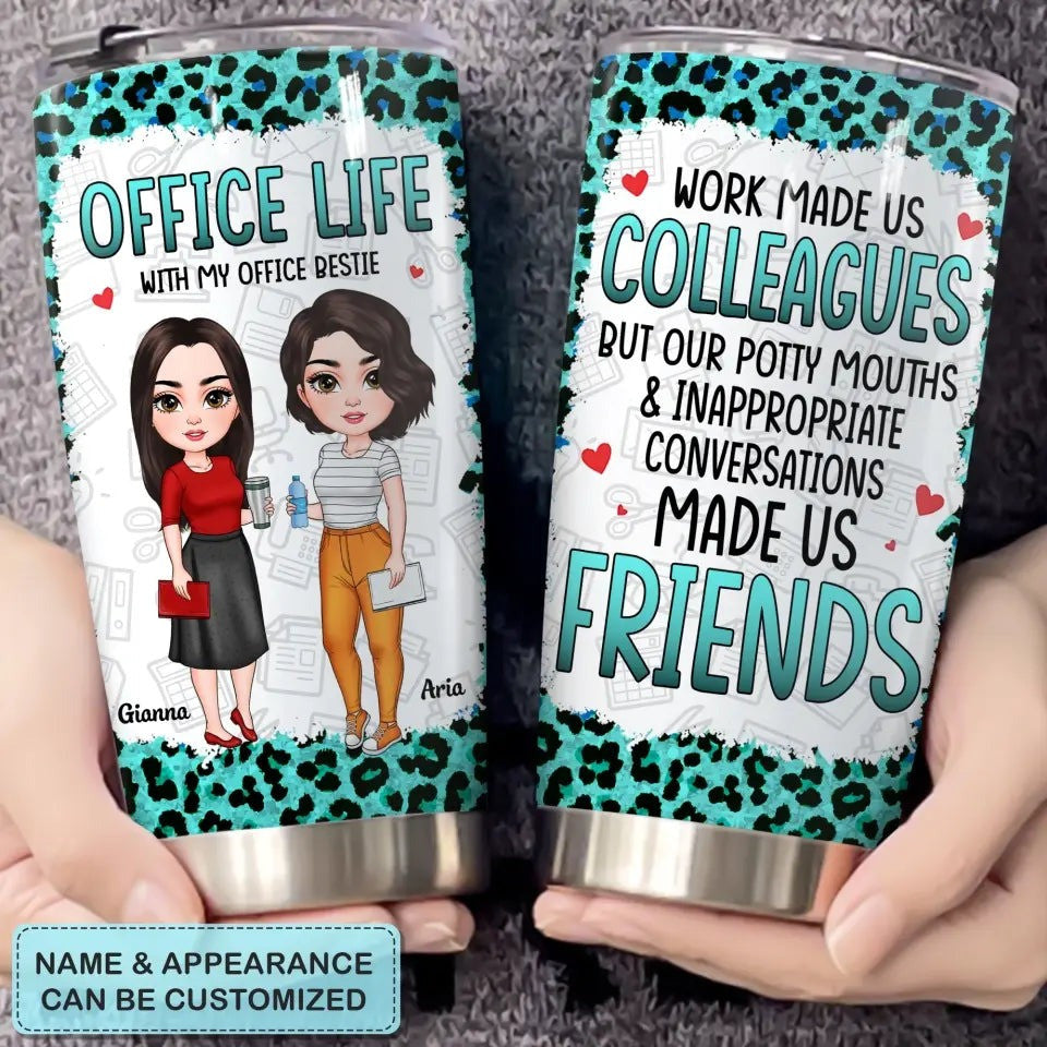 Personalized Office Life With My Office Bestie Tumbler Cool Coffee Tumbler Gifts For Coworkers - Image 7