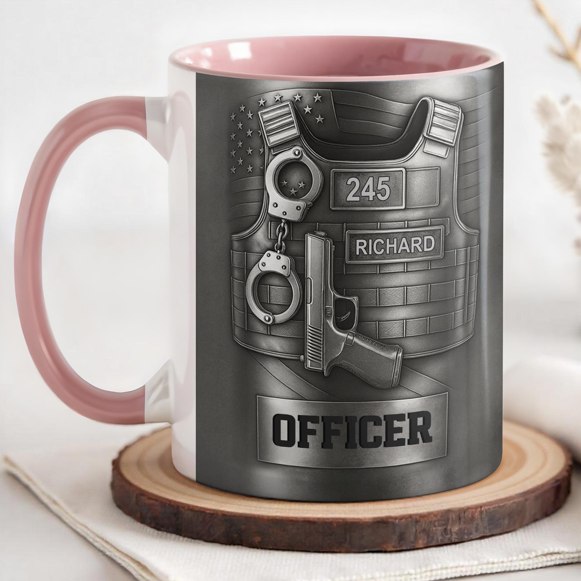 Personalized Officer Accent Mug Best Gifts For Police Officer - Image 3