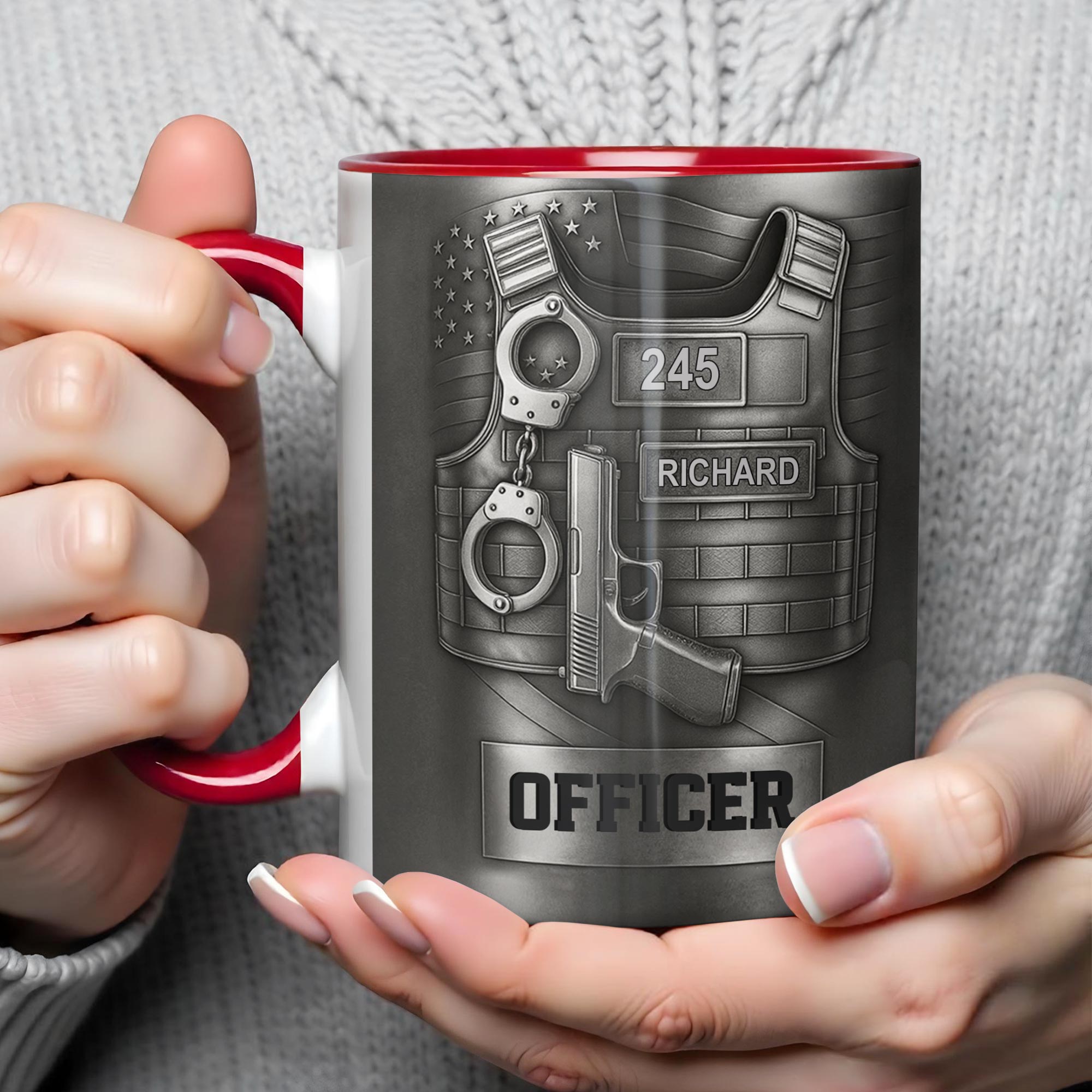 Personalized Officer Accent Mug Best Gifts For Police Officer - Image 4