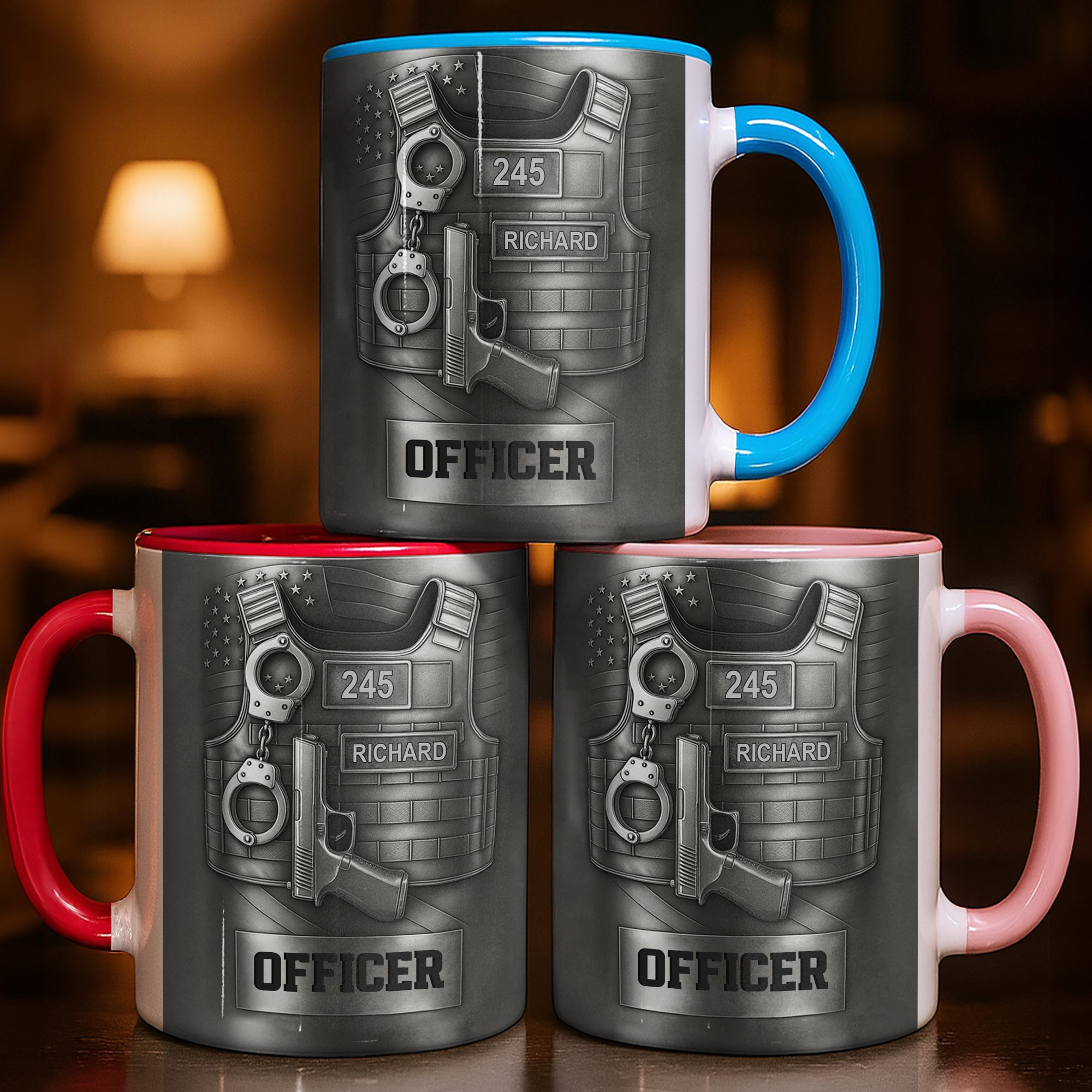 Personalized Officer Accent Mug Best Gifts For Police Officer - Image 2