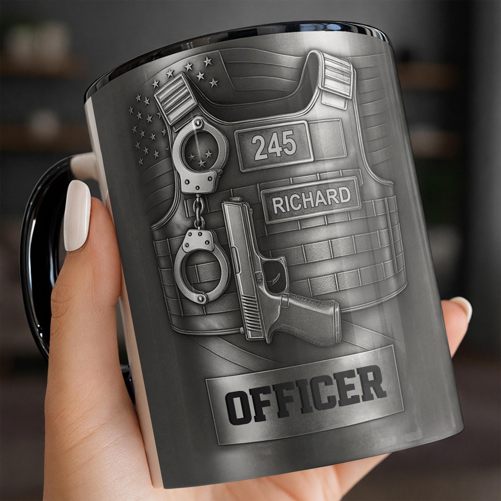 Personalized Officer Accent Mug Best Gifts For Police Officer - Image 5