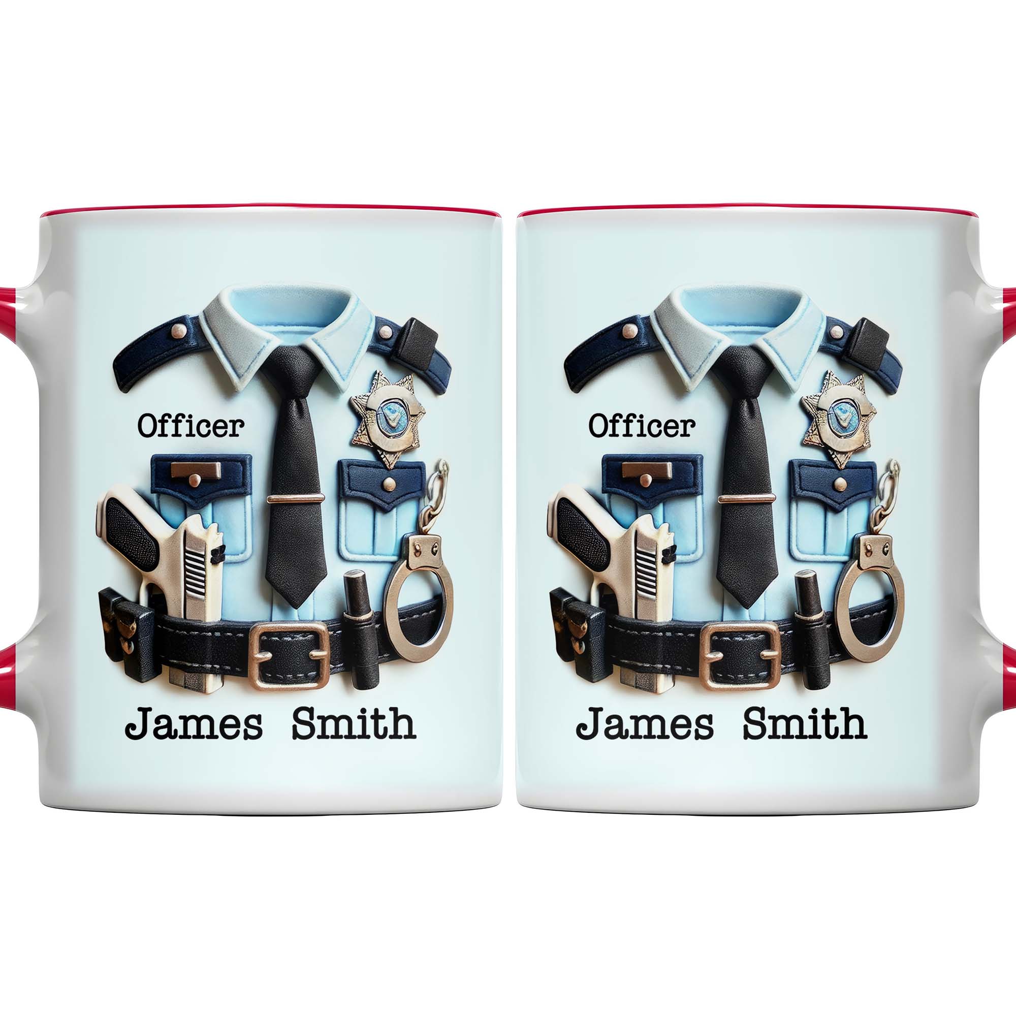 Personalized Officer Police Uniform And Accessories Accent Mug Gifts For Police Dad - Image 6