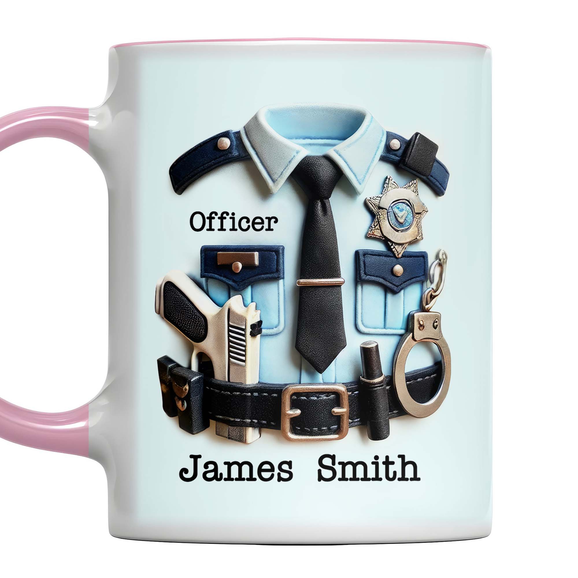 Personalized Officer Police Uniform And Accessories Accent Mug Gifts For Police Dad - Image 5