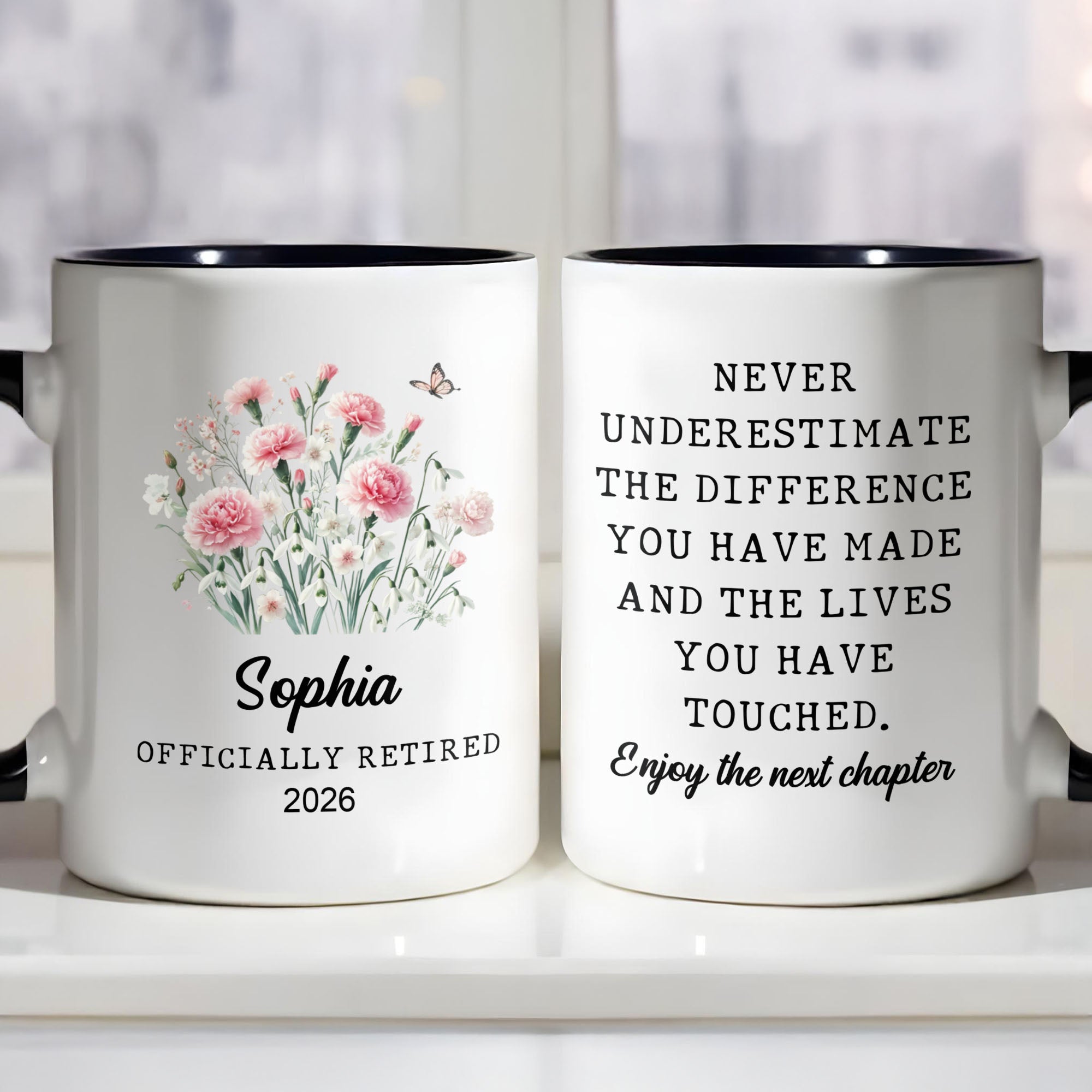 Personalized Officially Retired Accent Mug Never Underestimate The Difference Coffee Cup Gifts