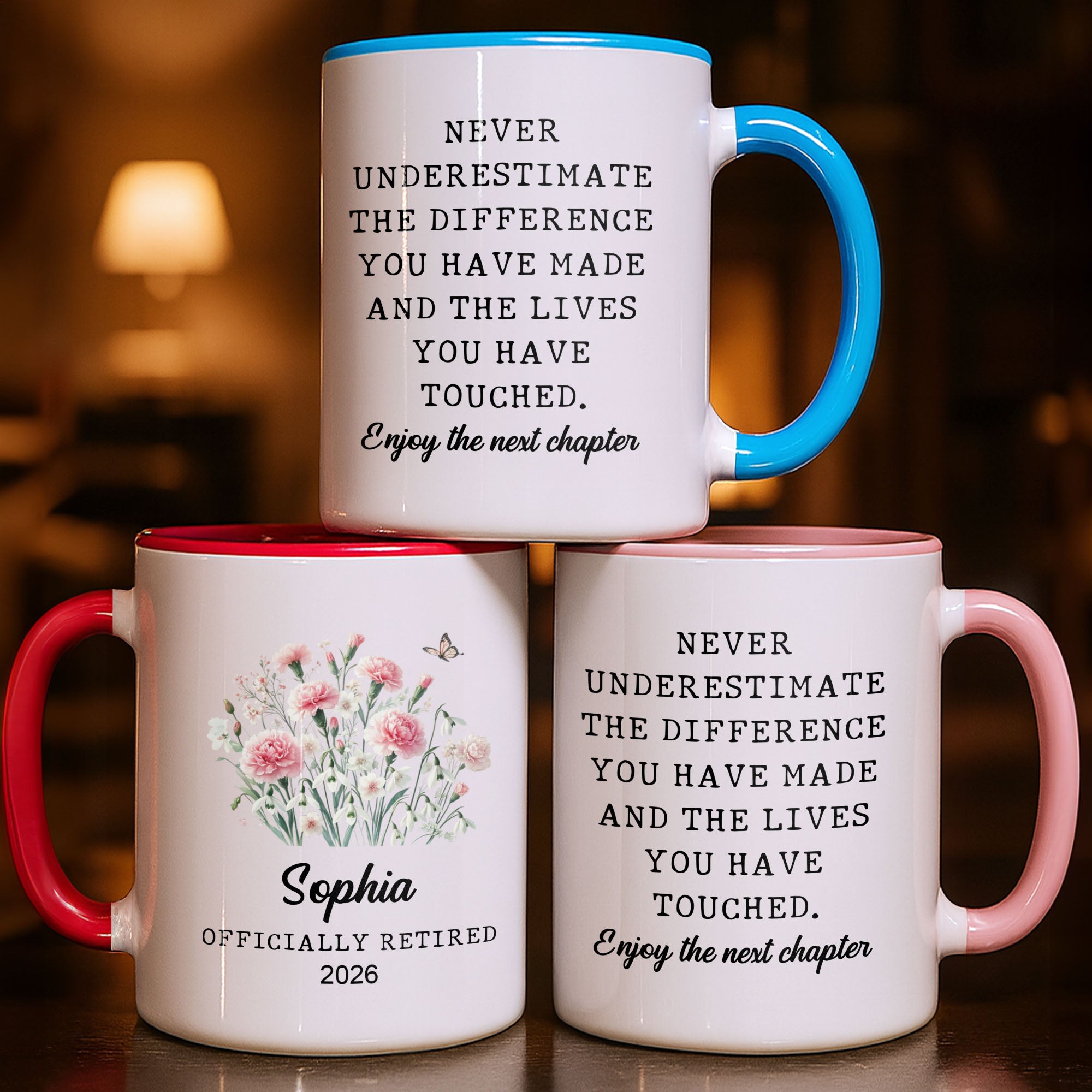 Personalized Officially Retired Accent Mug Never Underestimate The Difference Coffee Cup Gifts - Image 2
