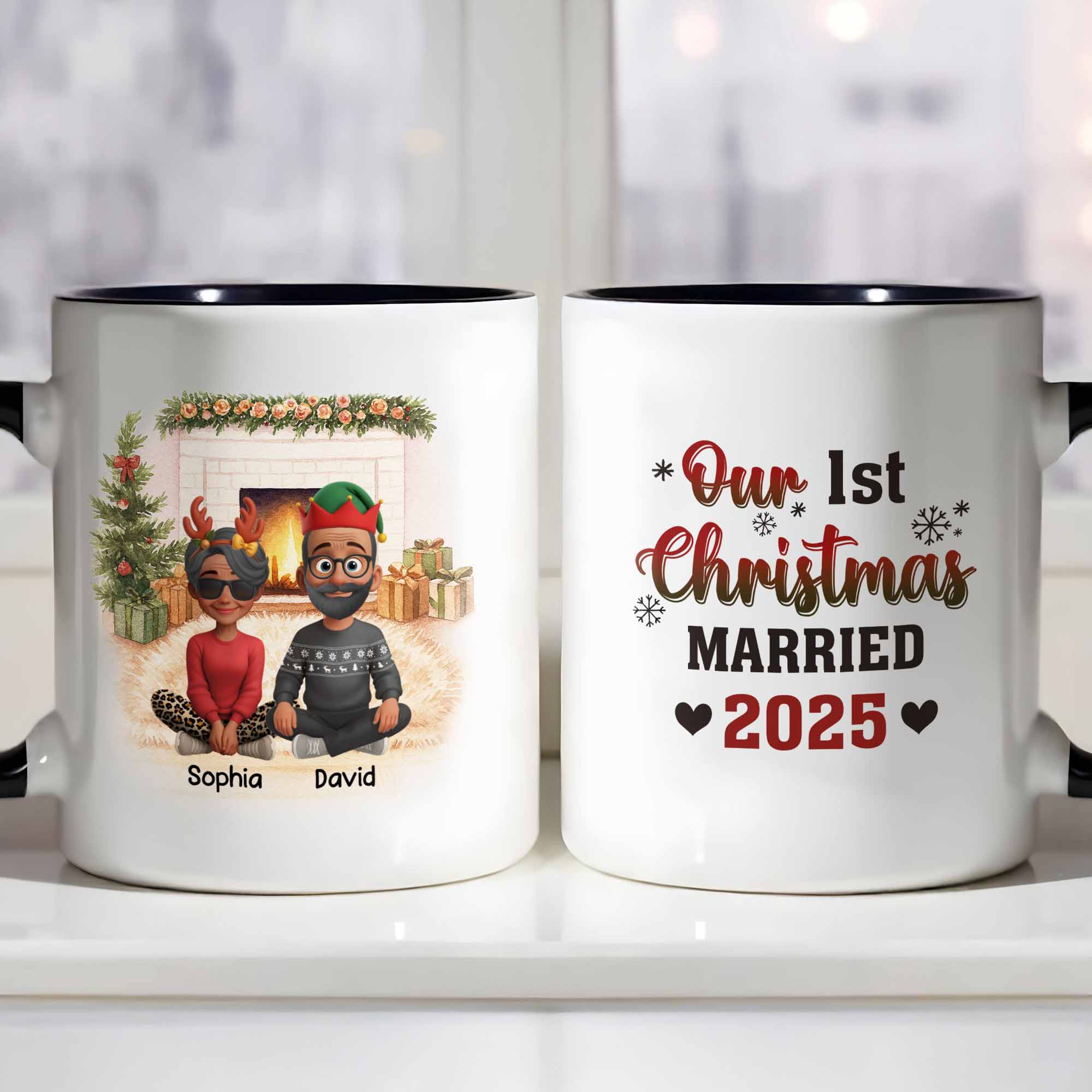 Personalized Our 1st Christmas Married Accent Mug Xmas Gift Ideas For Married Couples
