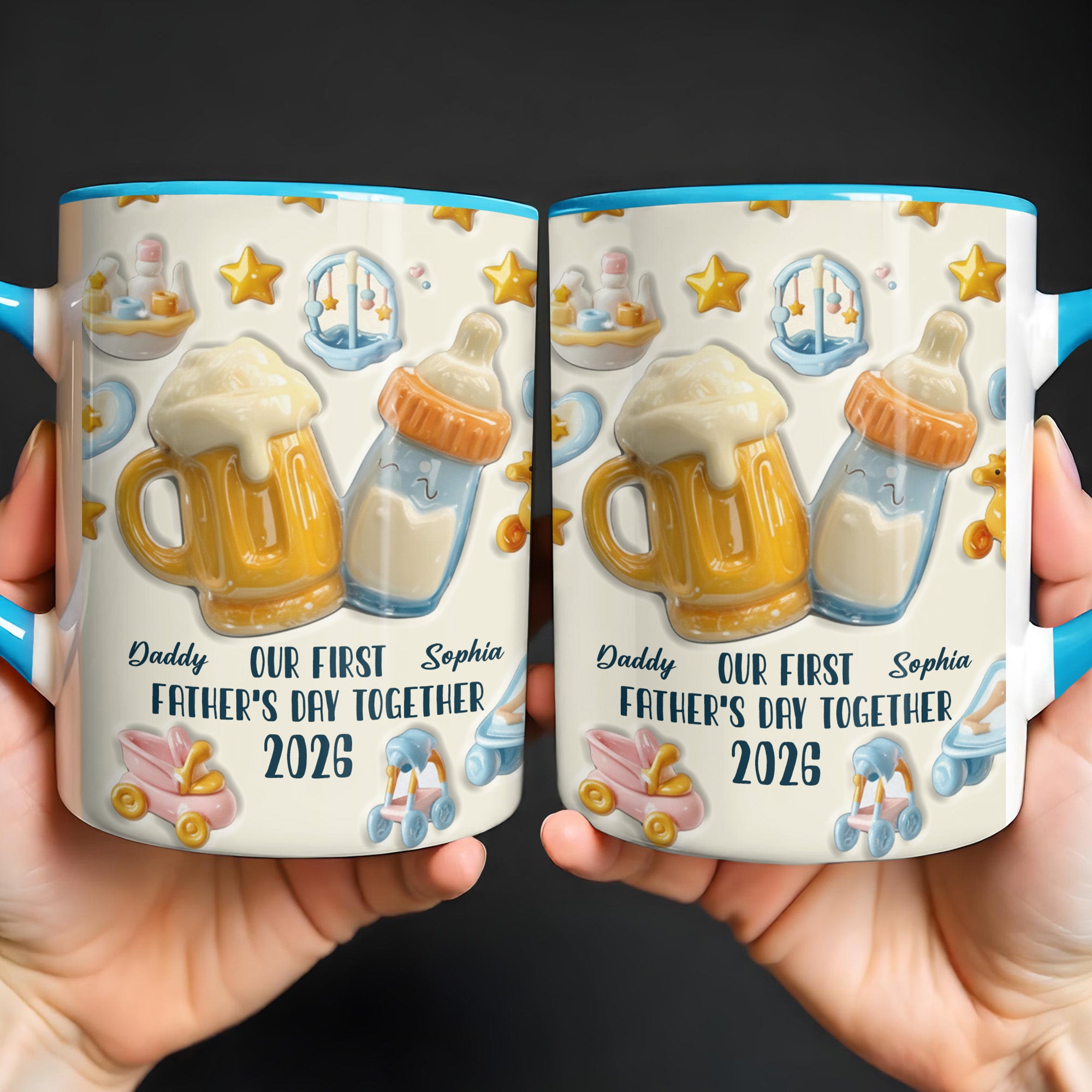 Personalized Our First Father's Day Together Accent Mug First Time Dad Gifts - Image 5