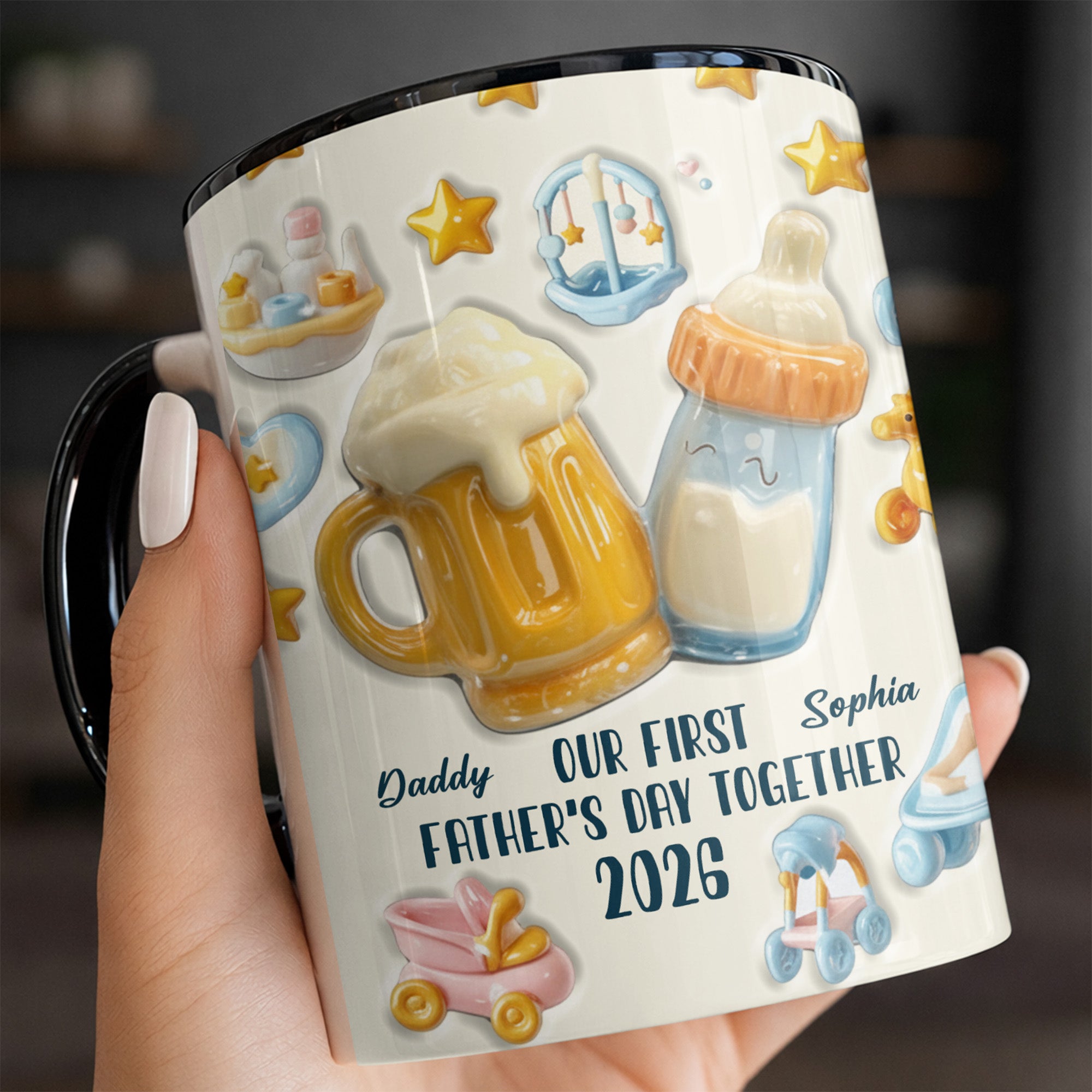 Personalized Our First Father's Day Together Accent Mug First Time Dad Gifts - Image 6