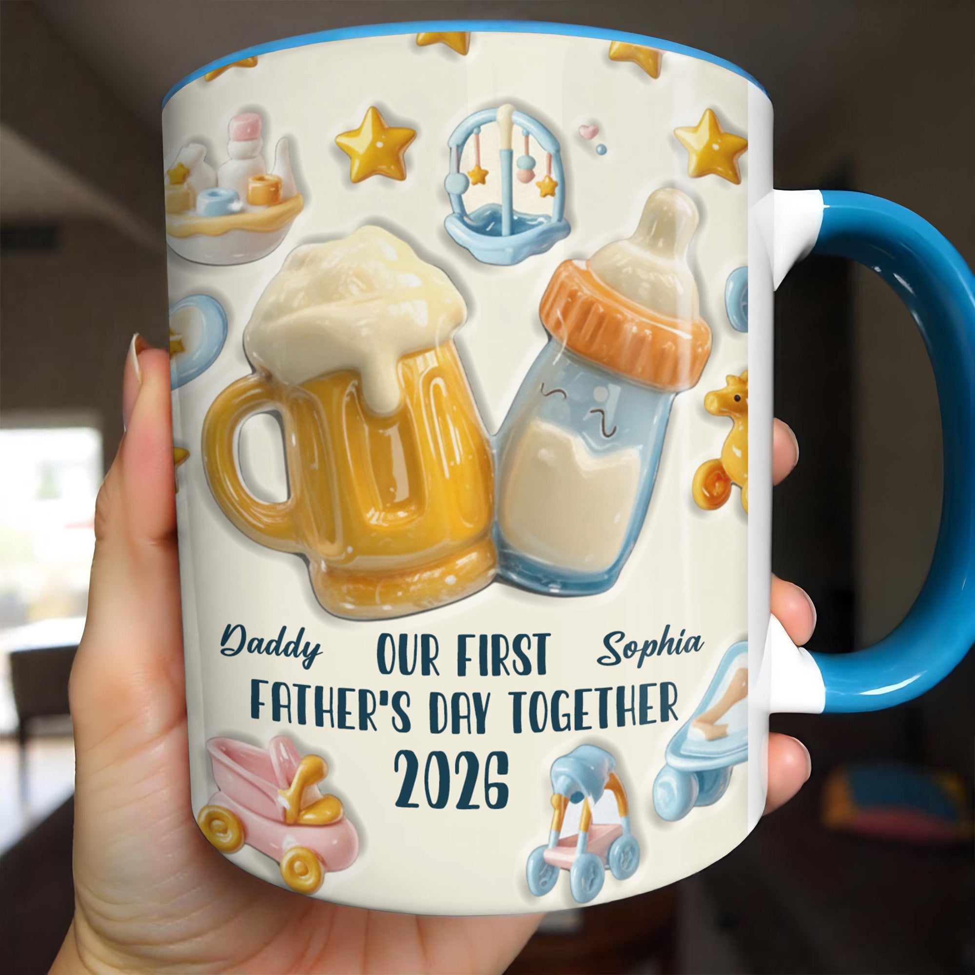 Personalized Our First Father's Day Together Accent Mug First Time Dad Gifts - Image 2