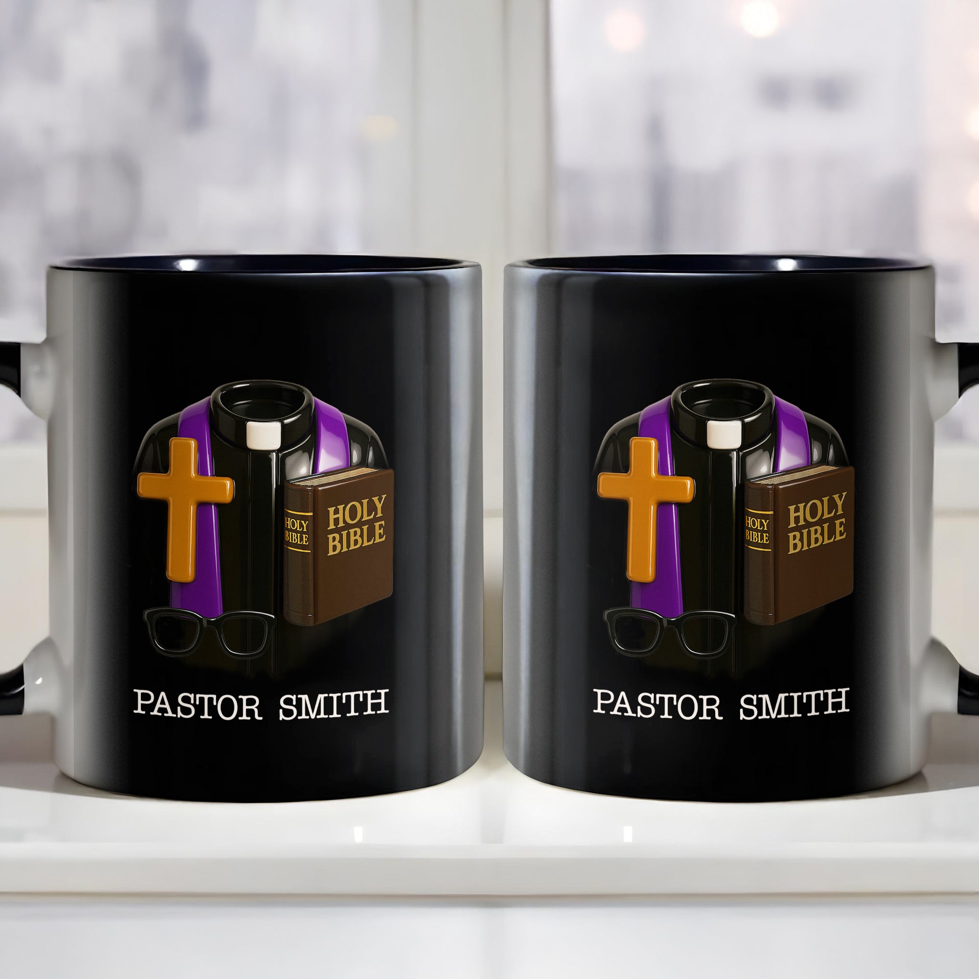 Personalized Pastor Holy Bible Accent Mug Holy Cross Coffee Cup Present For Pastor