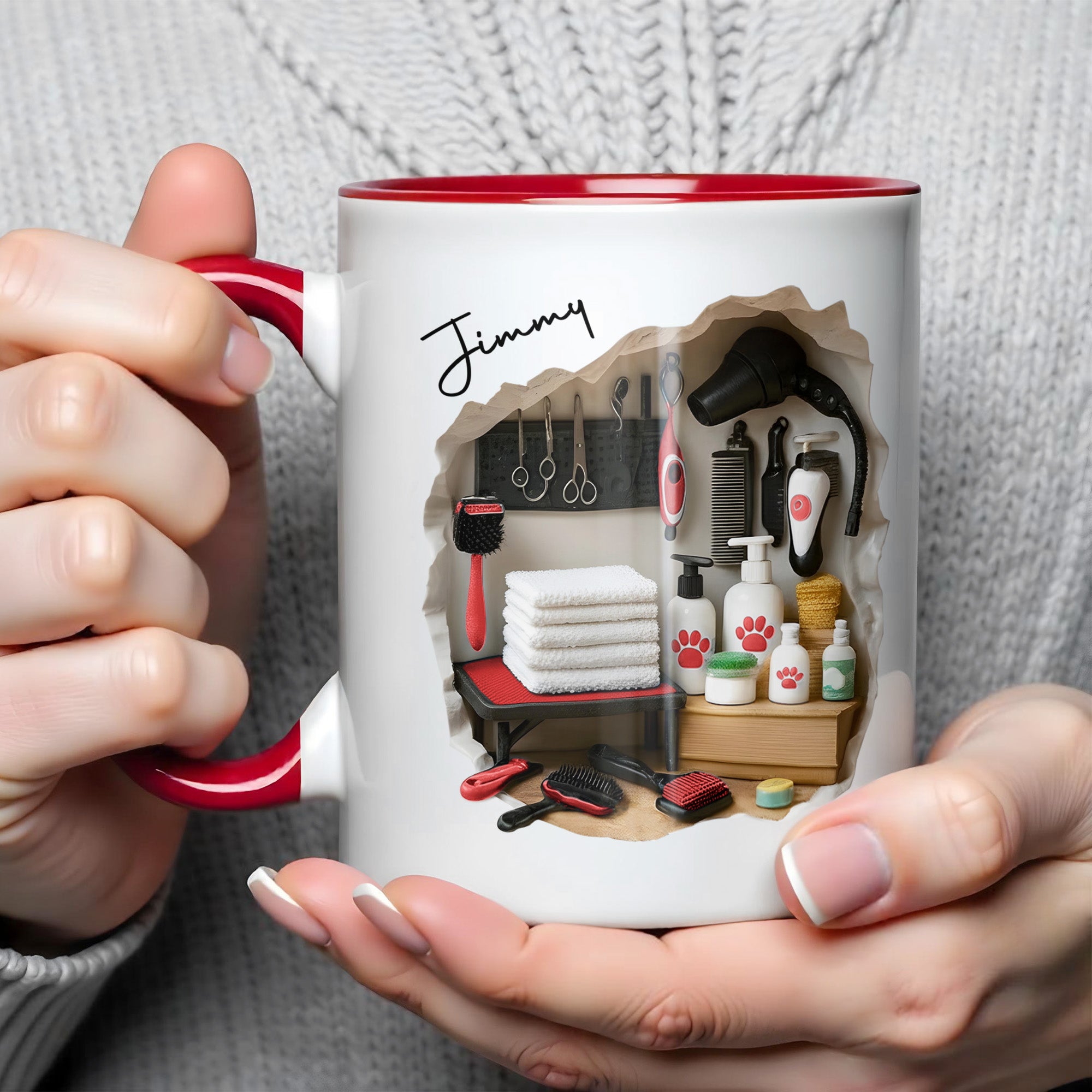Personalized Pet Grooming Essentials Design Accent Mug Gifts For Pet Lovers - Image 4