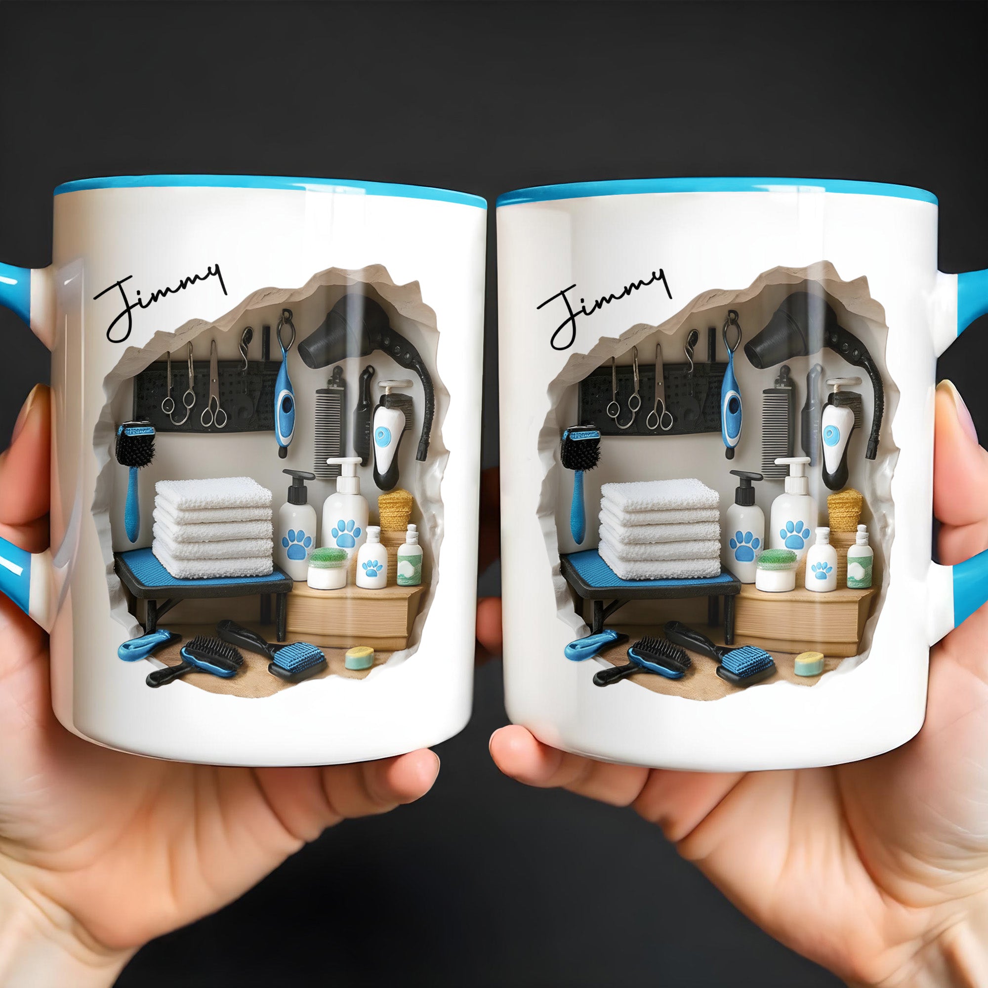Personalized Pet Grooming Essentials Design Accent Mug Gifts For Pet Lovers - Image 2