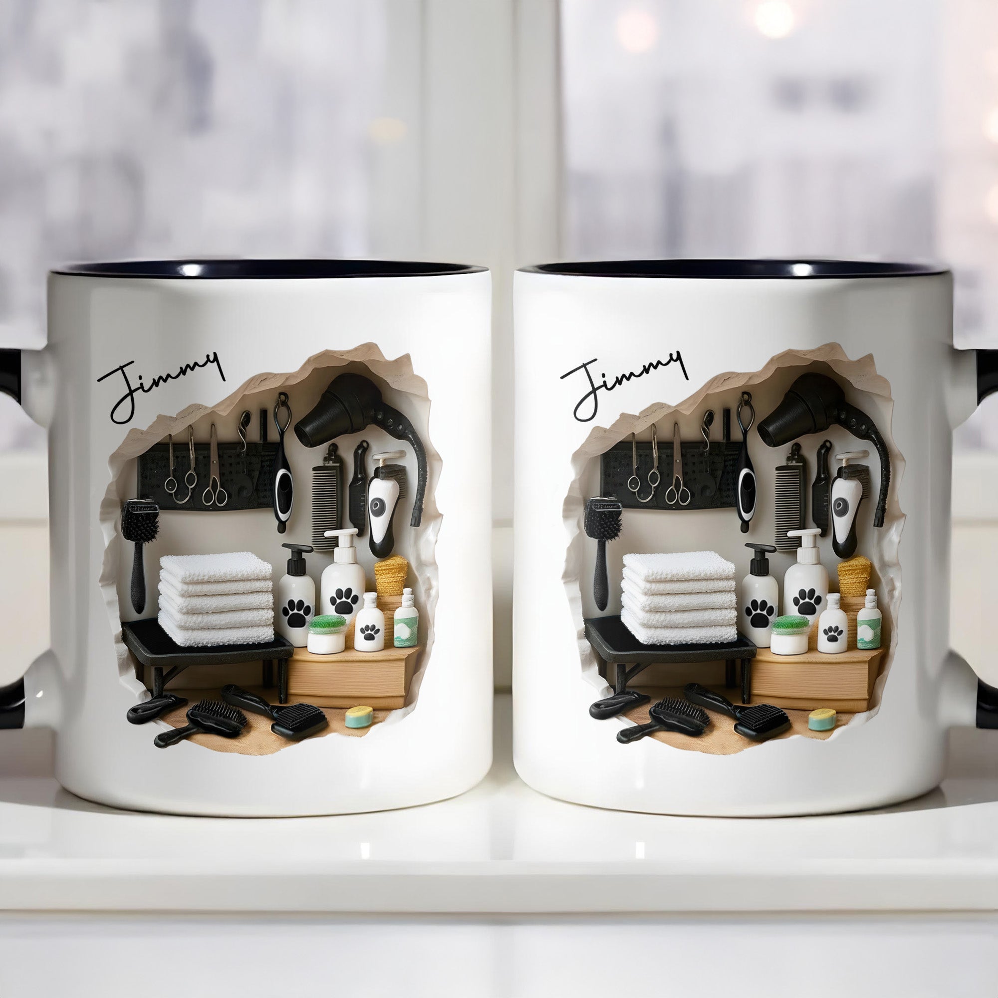 Personalized Pet Grooming Essentials Design Accent Mug Gifts For Pet Lovers