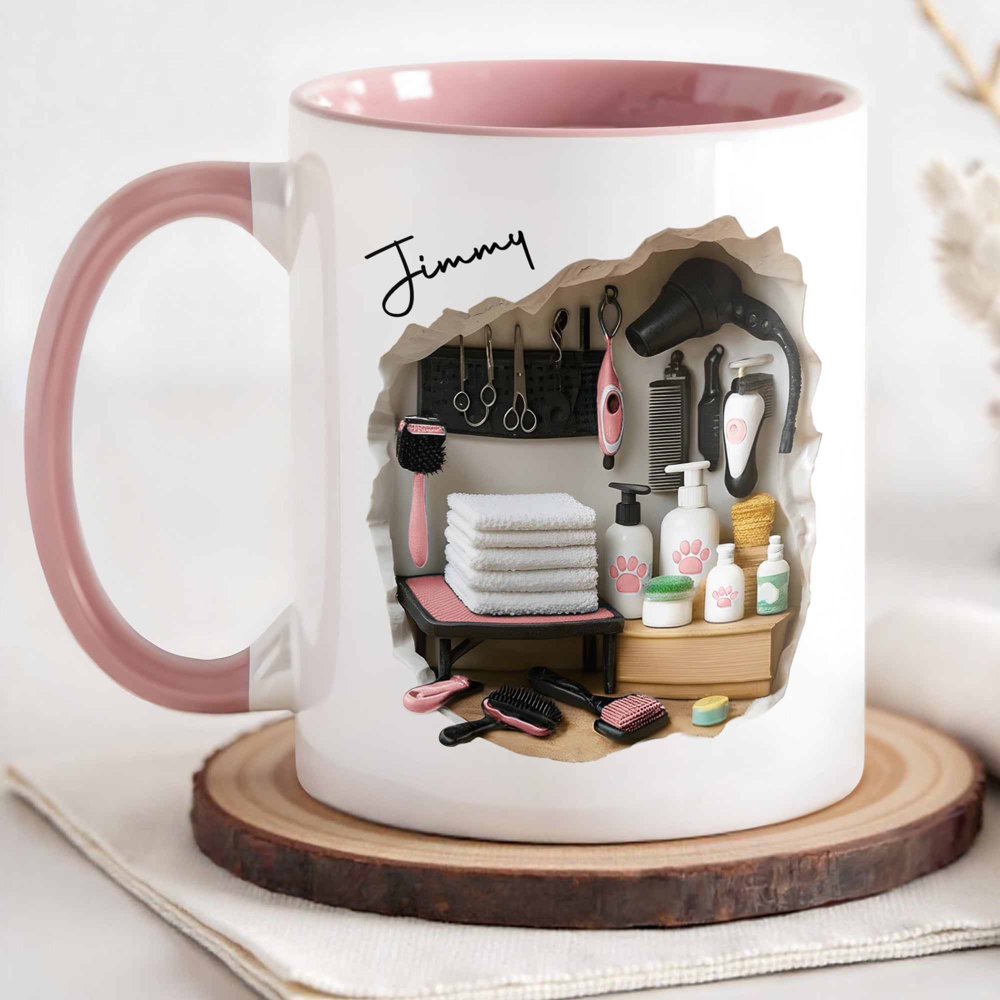 Personalized Pet Grooming Essentials Design Accent Mug Gifts For Pet Lovers - Image 3