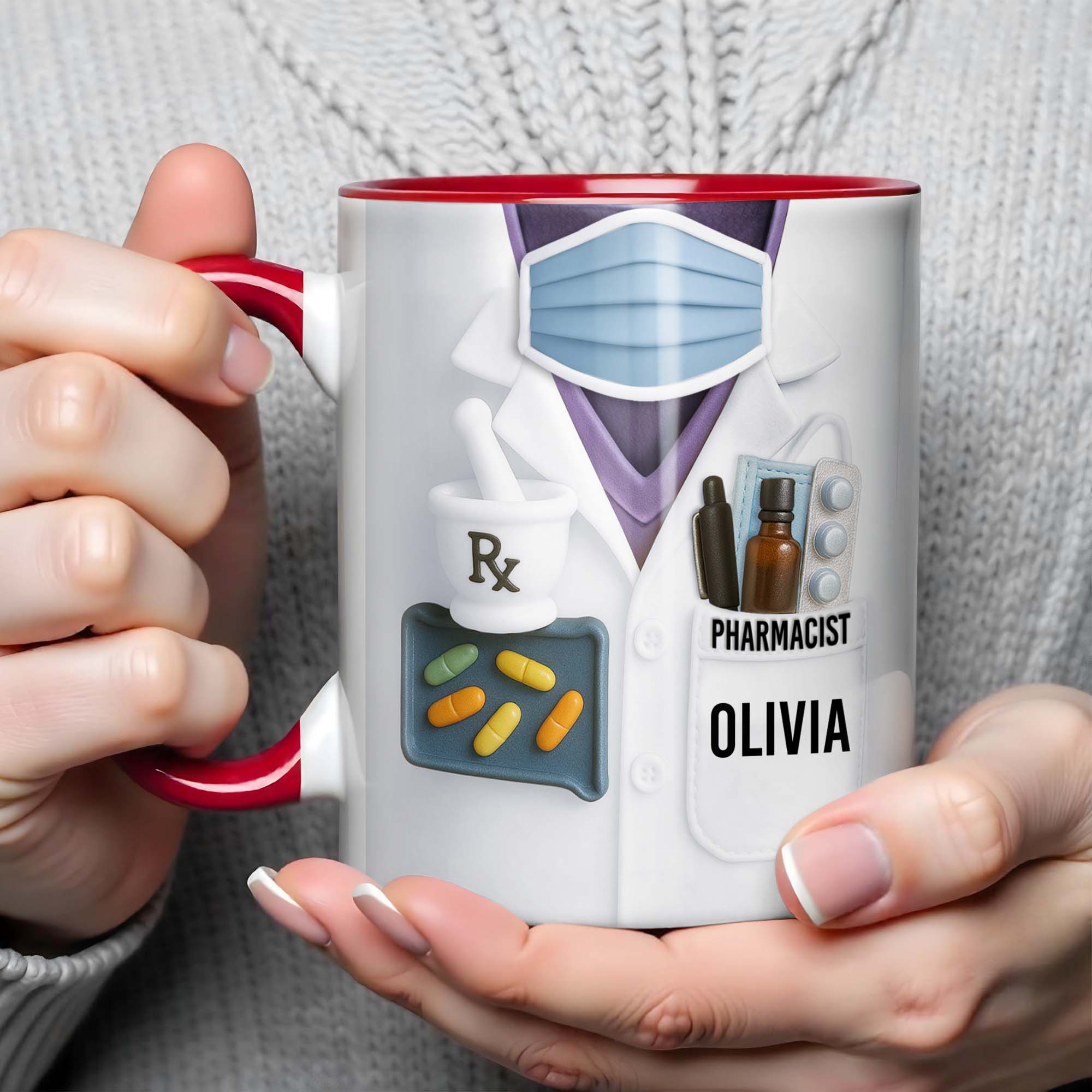 Personalized Pharmacist Uniform Accent Mug Perfect Gifts For Dedicated Pharmacists - Image 4