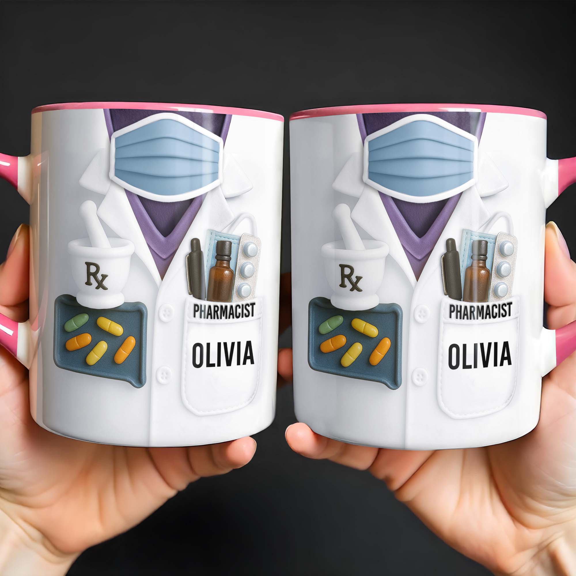 Personalized Pharmacist Uniform Accent Mug Perfect Gifts For Dedicated Pharmacists - Image 3