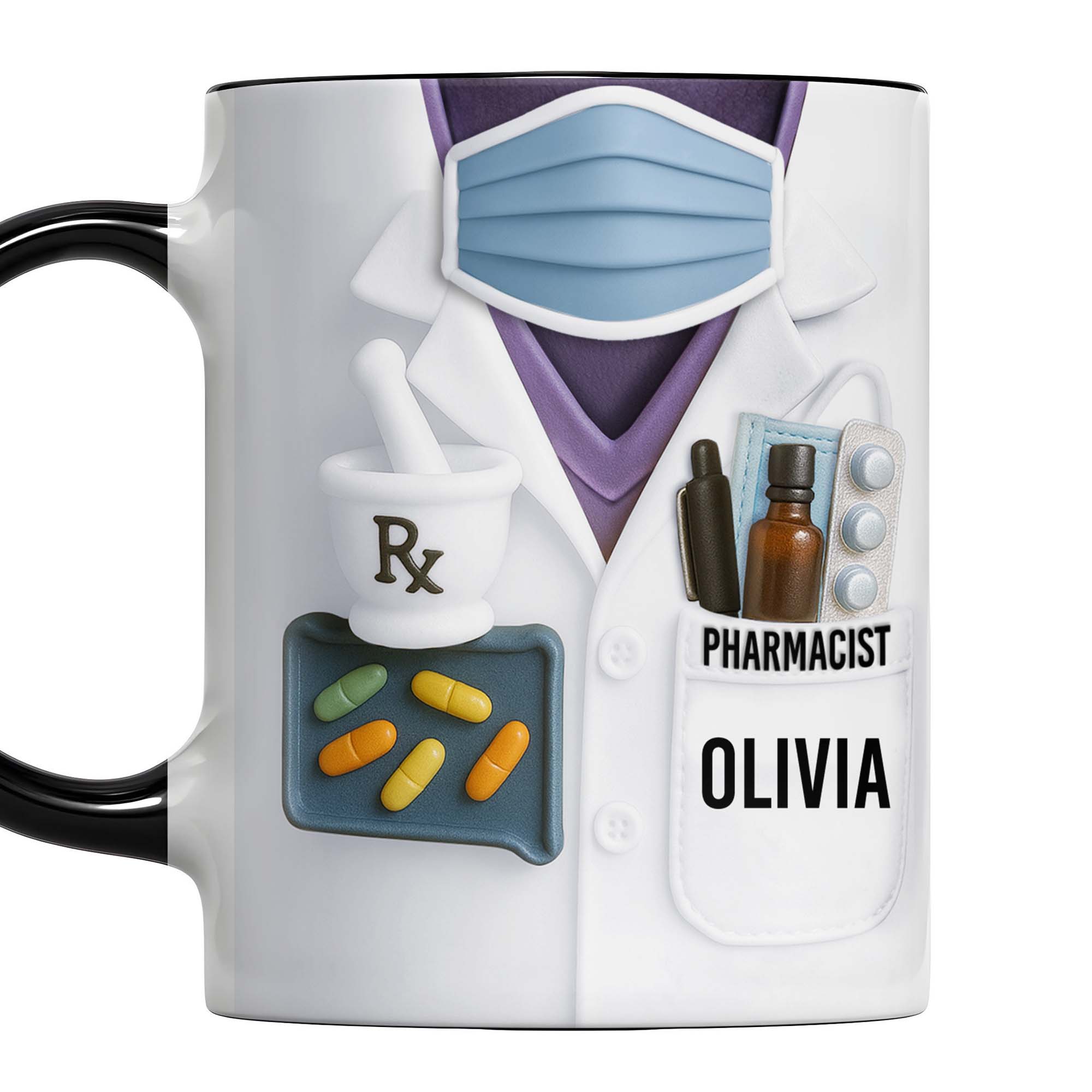 Personalized Pharmacist Uniform Accent Mug Perfect Gifts For Dedicated Pharmacists - Image 5