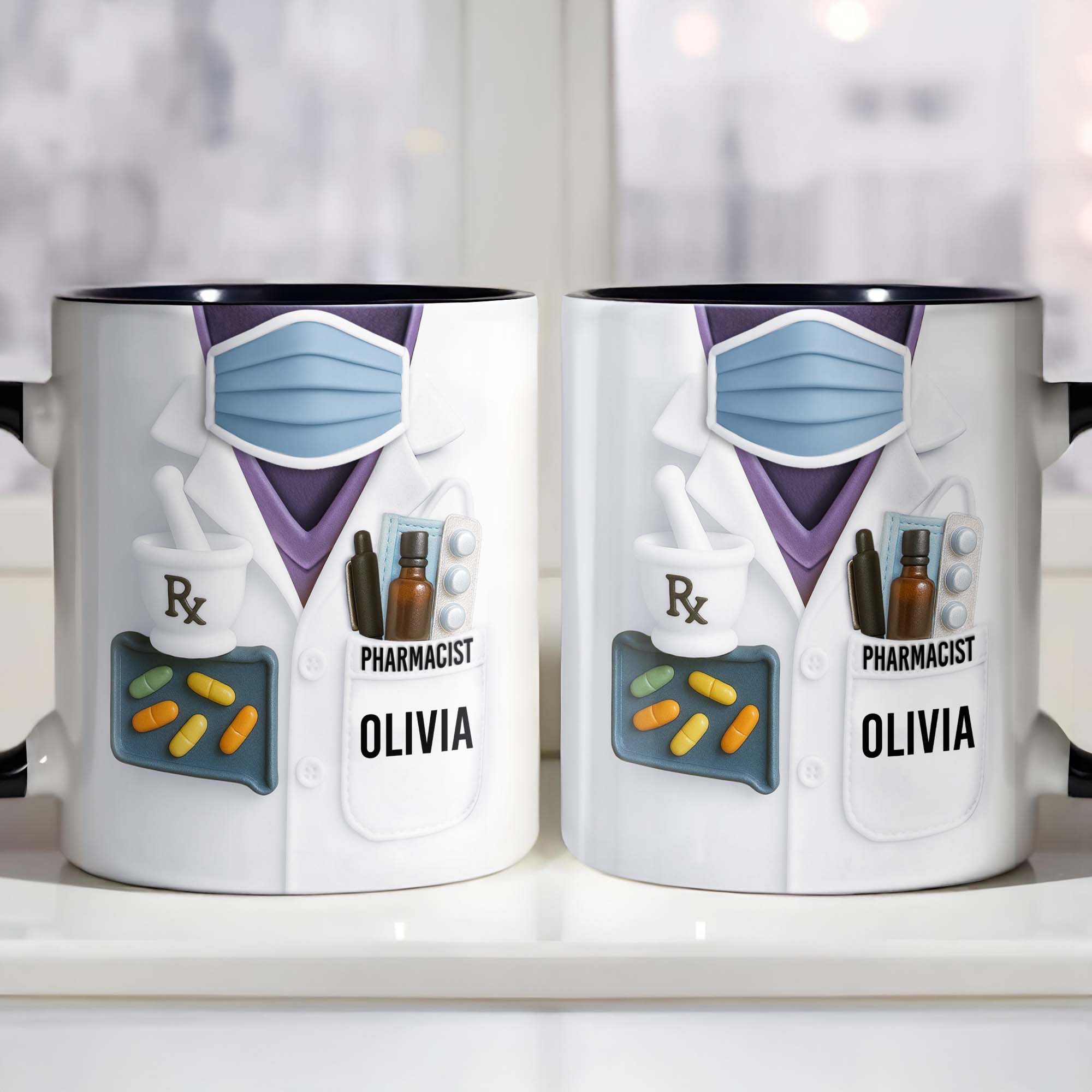 Personalized Pharmacist Uniform Accent Mug Perfect Gifts For Dedicated Pharmacists