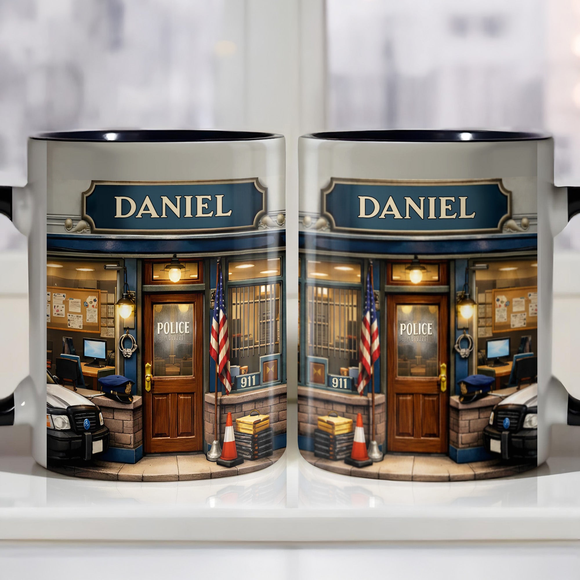 Personalized Police Department Law Enforcement Accent Mug Gifts For Police Officers
