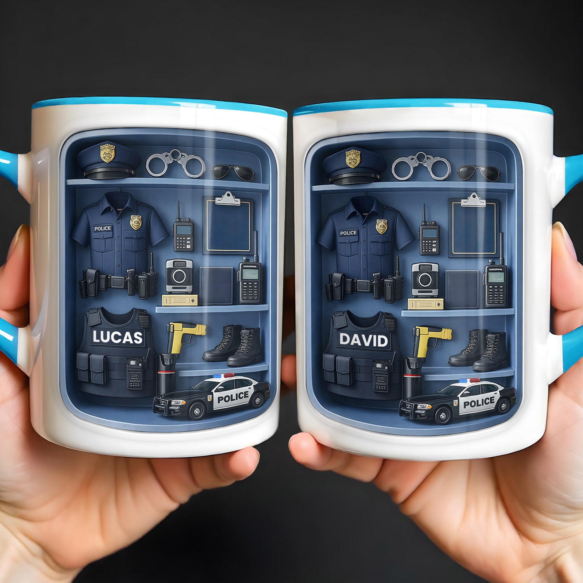 Personalized Police Officer Uniform And Gear With Patrol Car Accent Mug Gifts For Police Dad - Image 7