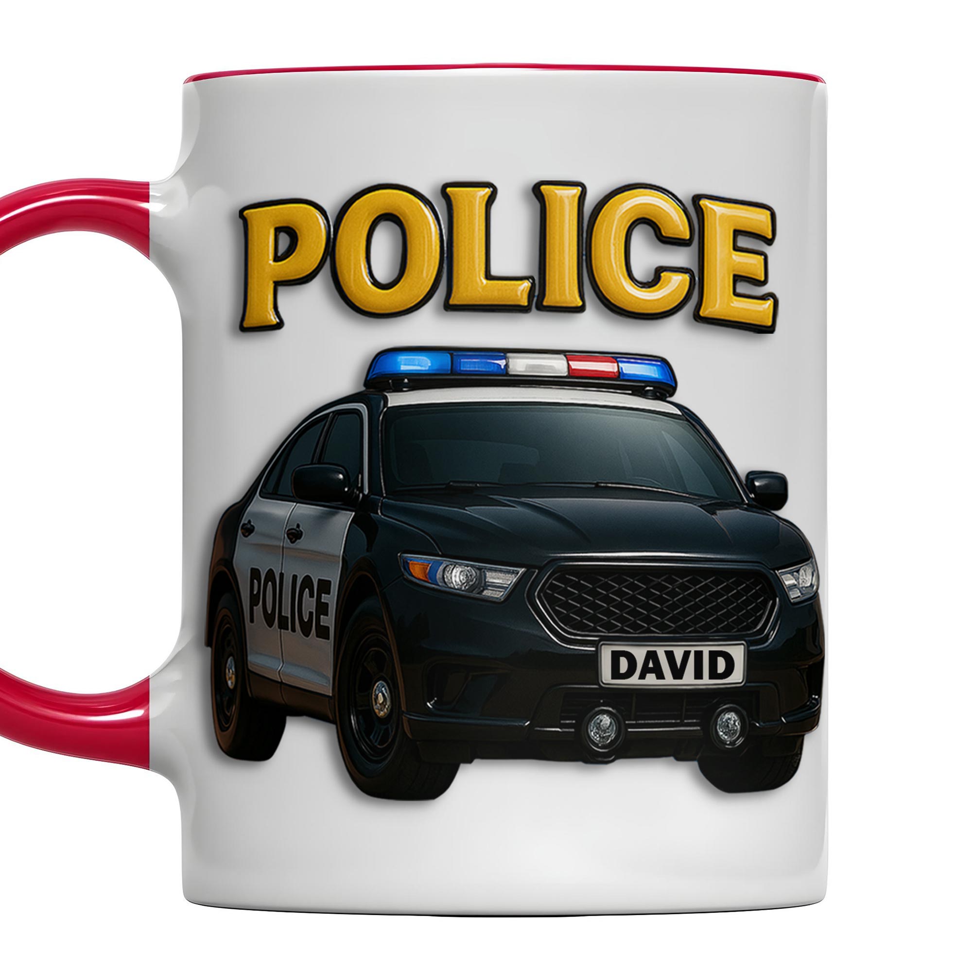 Personalized Police Theme Accent Mug With Police Car Design Gifts For Dad - Image 5