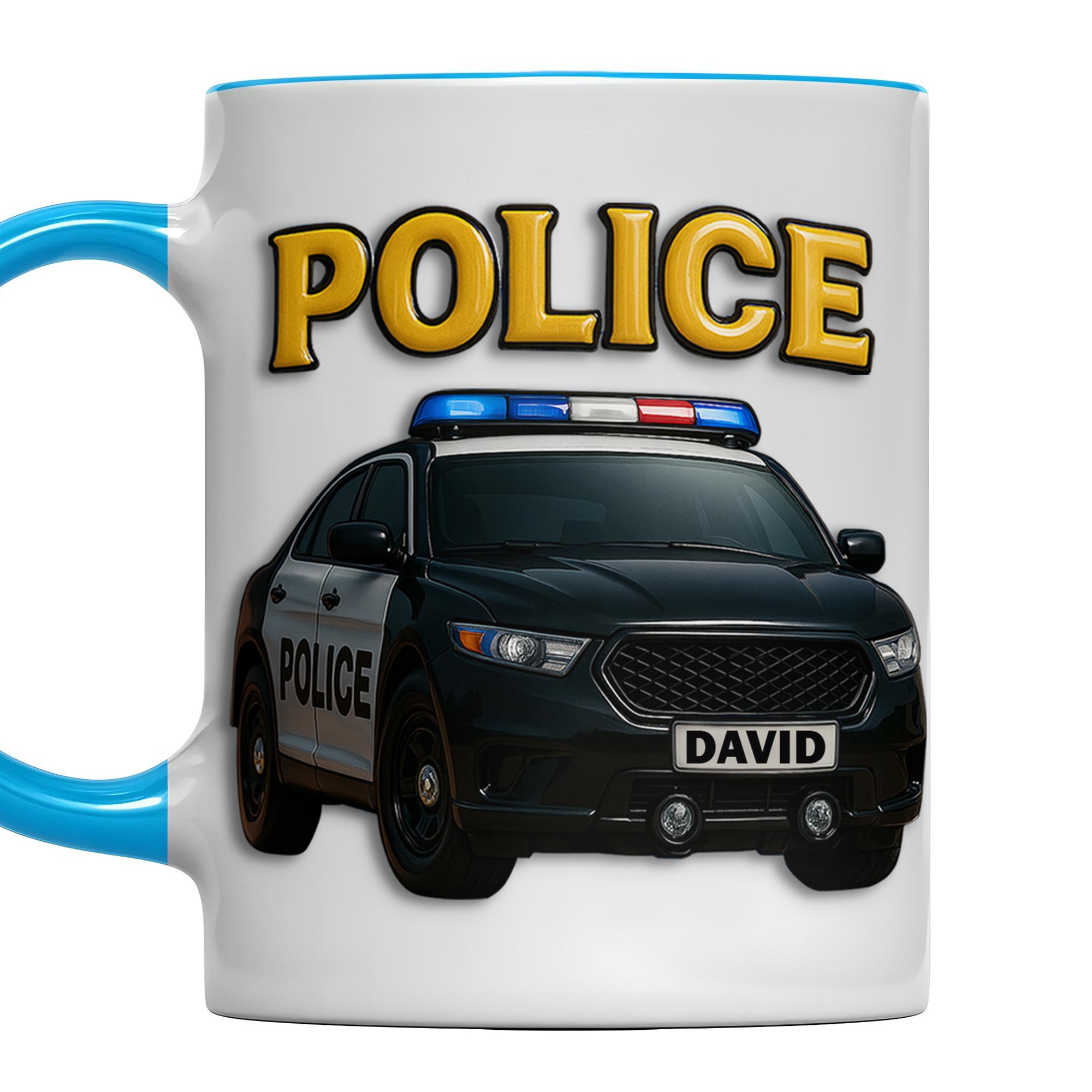 Personalized Police Theme Accent Mug With Police Car Design Gifts For Dad - Image 6