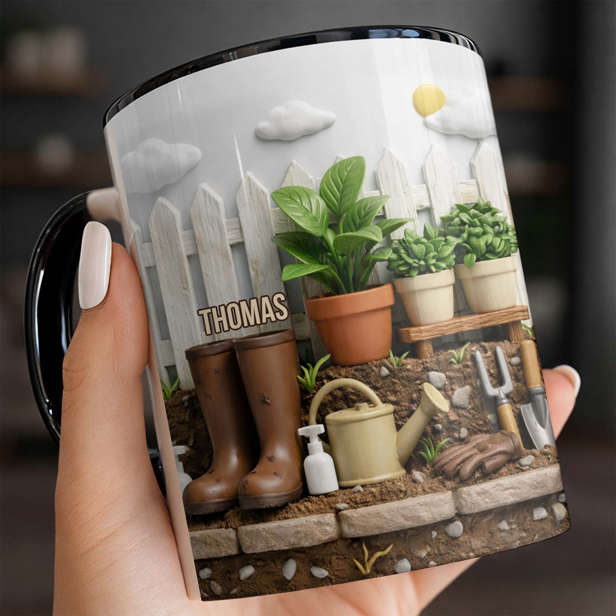 Personalized Potted Plants And Gardening Boots Accent Mug Gifts For Garden Lovers - Image 5