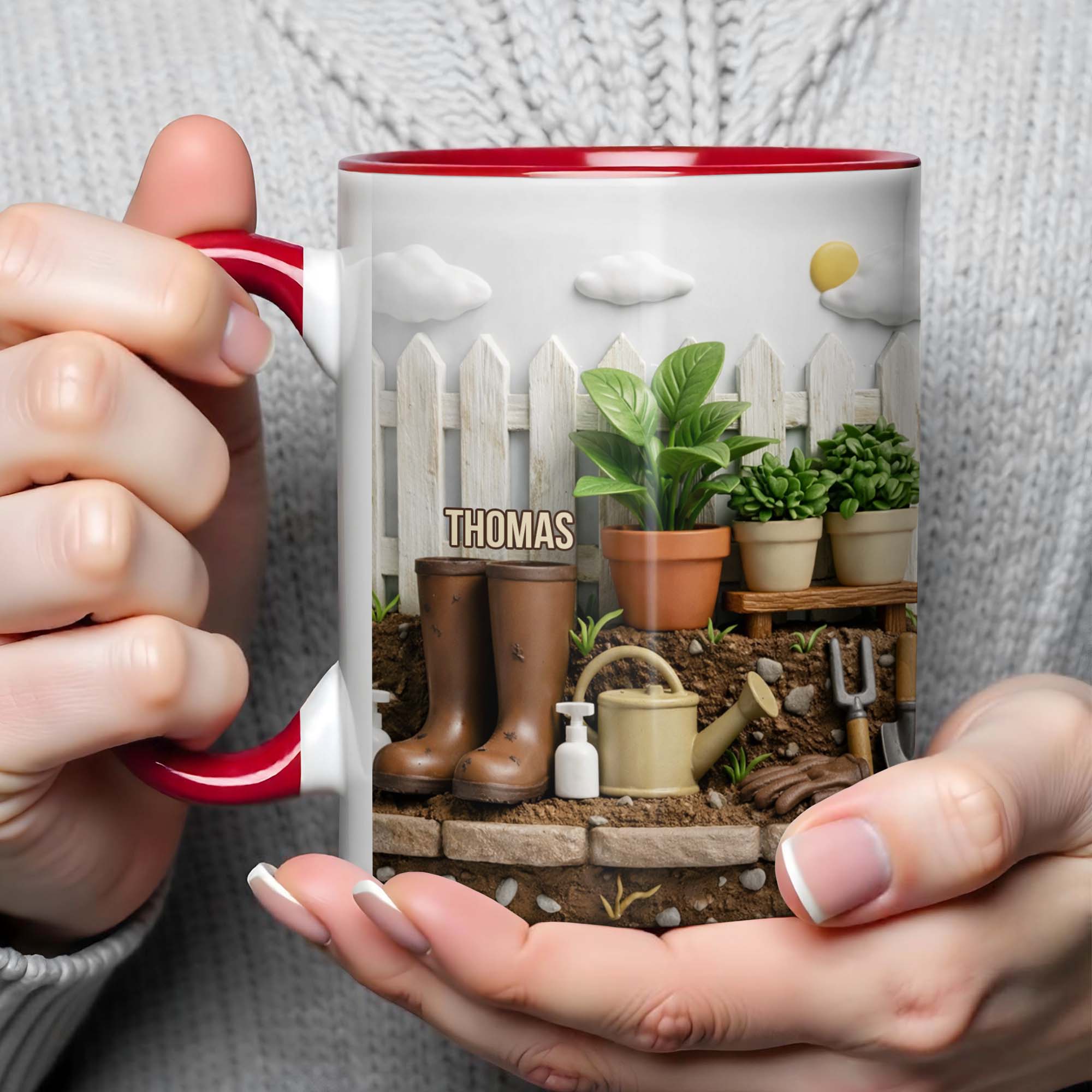 Personalized Potted Plants And Gardening Boots Accent Mug Gifts For Garden Lovers - Image 4