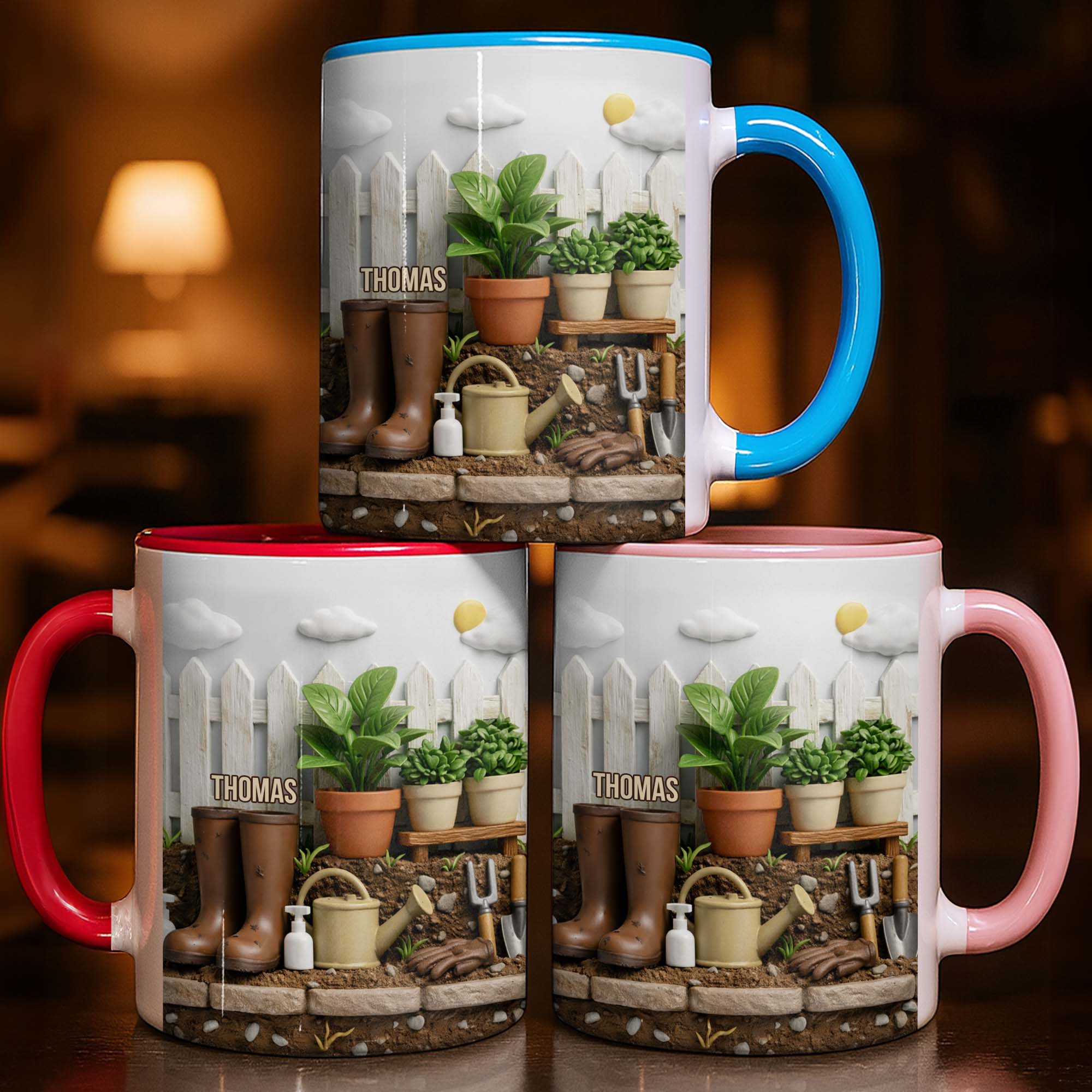 Personalized Potted Plants And Gardening Boots Accent Mug Gifts For Garden Lovers - Image 2