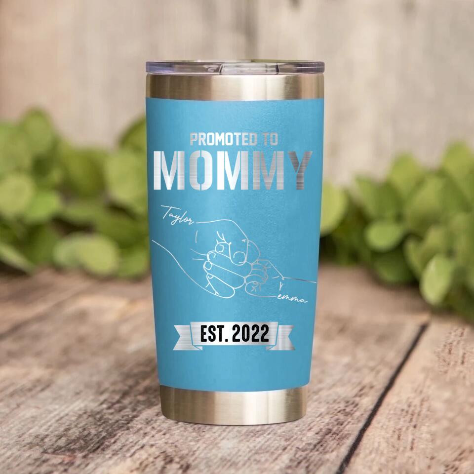 Personalized Promoted To Mommy/Daddy Laser Tumbler Printed QTDT1612 - Image 4