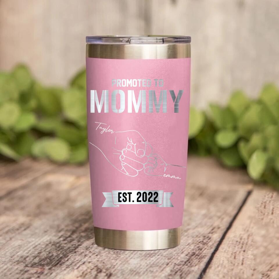 Personalized Promoted To Mommy/Daddy Laser Tumbler Printed QTDT1612 - Image 10