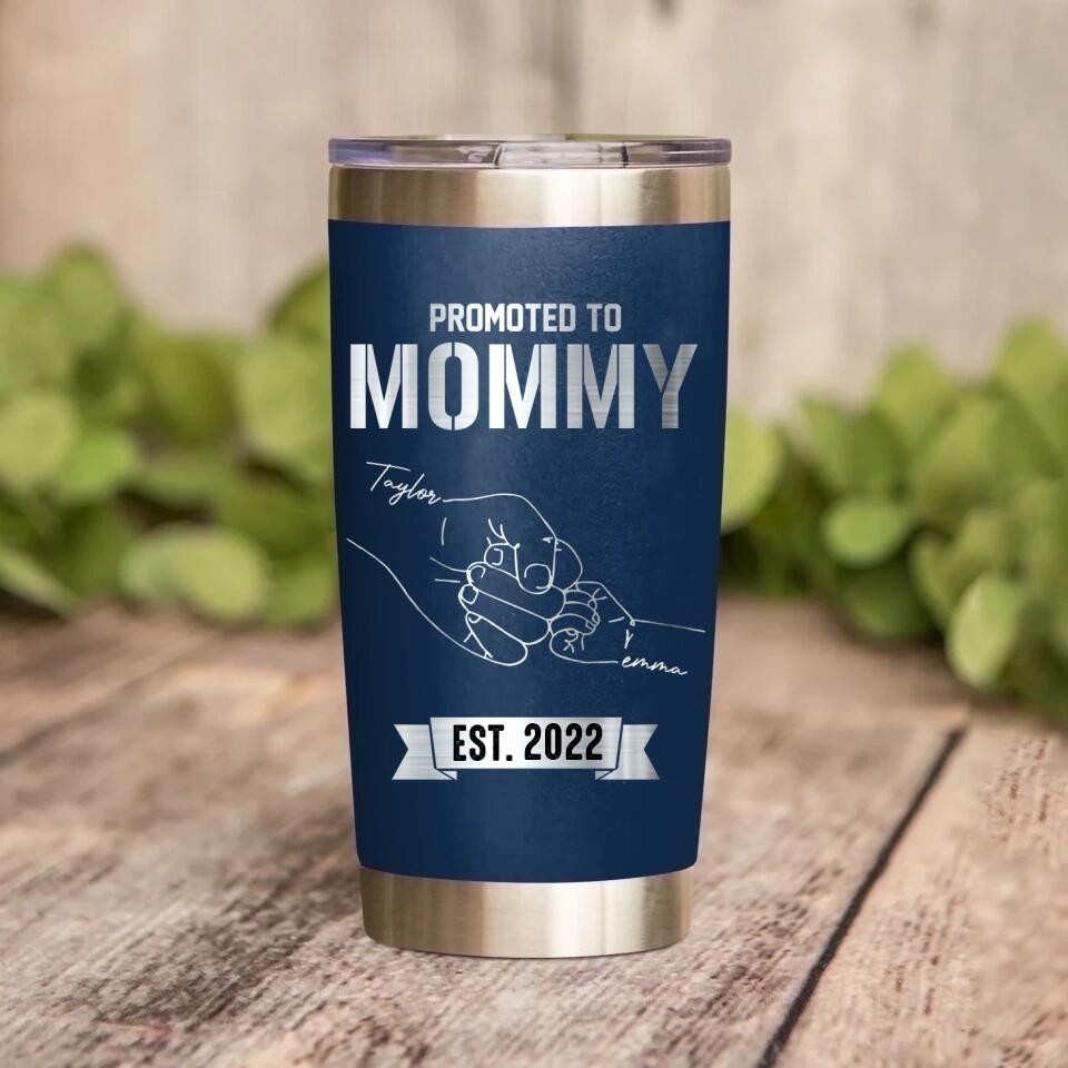 Personalized Promoted To Mommy/Daddy Laser Tumbler Printed QTDT1612 - Image 8