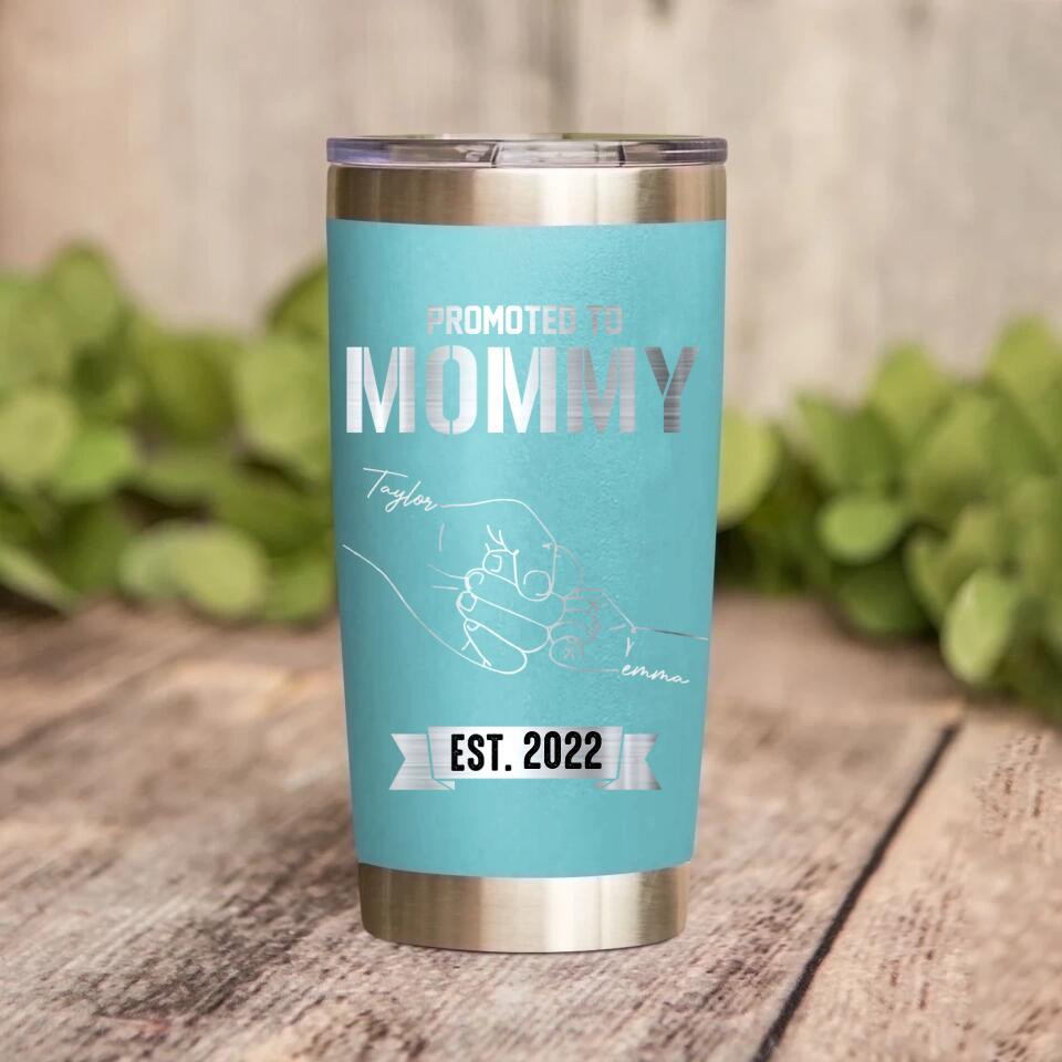 Personalized Promoted To Mommy/Daddy Laser Tumbler Printed QTDT1612 - Image 6