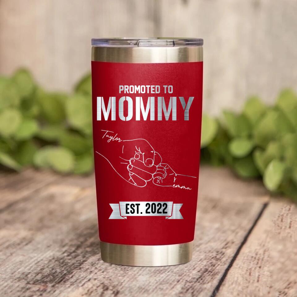 Personalized Promoted To Mommy/Daddy Laser Tumbler Printed QTDT1612 - Image 7