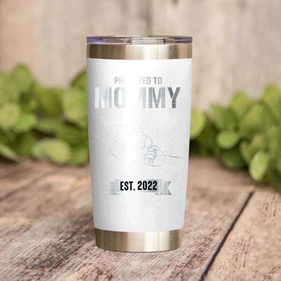 Personalized Promoted To Mommy/Daddy Laser Tumbler Printed QTDT1612 - Image 11