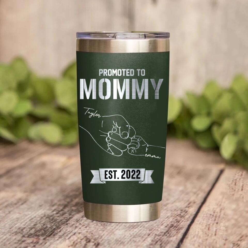 Personalized Promoted To Mommy/Daddy Laser Tumbler Printed QTDT1612 - Image 3