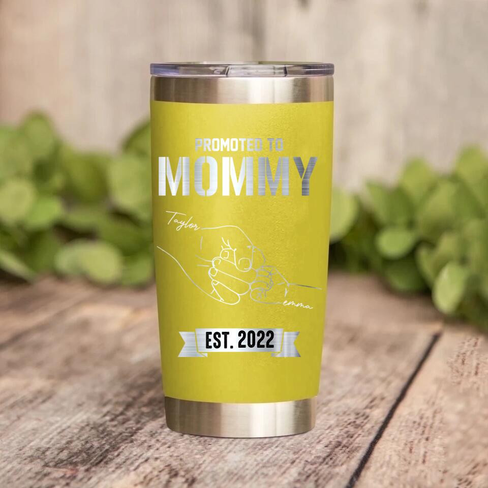 Personalized Promoted To Mommy/Daddy Laser Tumbler Printed QTDT1612 - Image 5