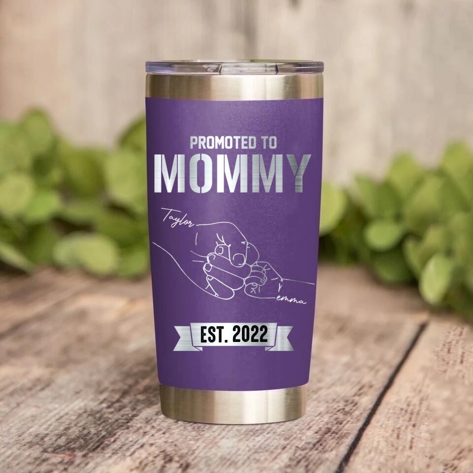Personalized Promoted To Mommy/Daddy Laser Tumbler Printed QTDT1612 - Image 9