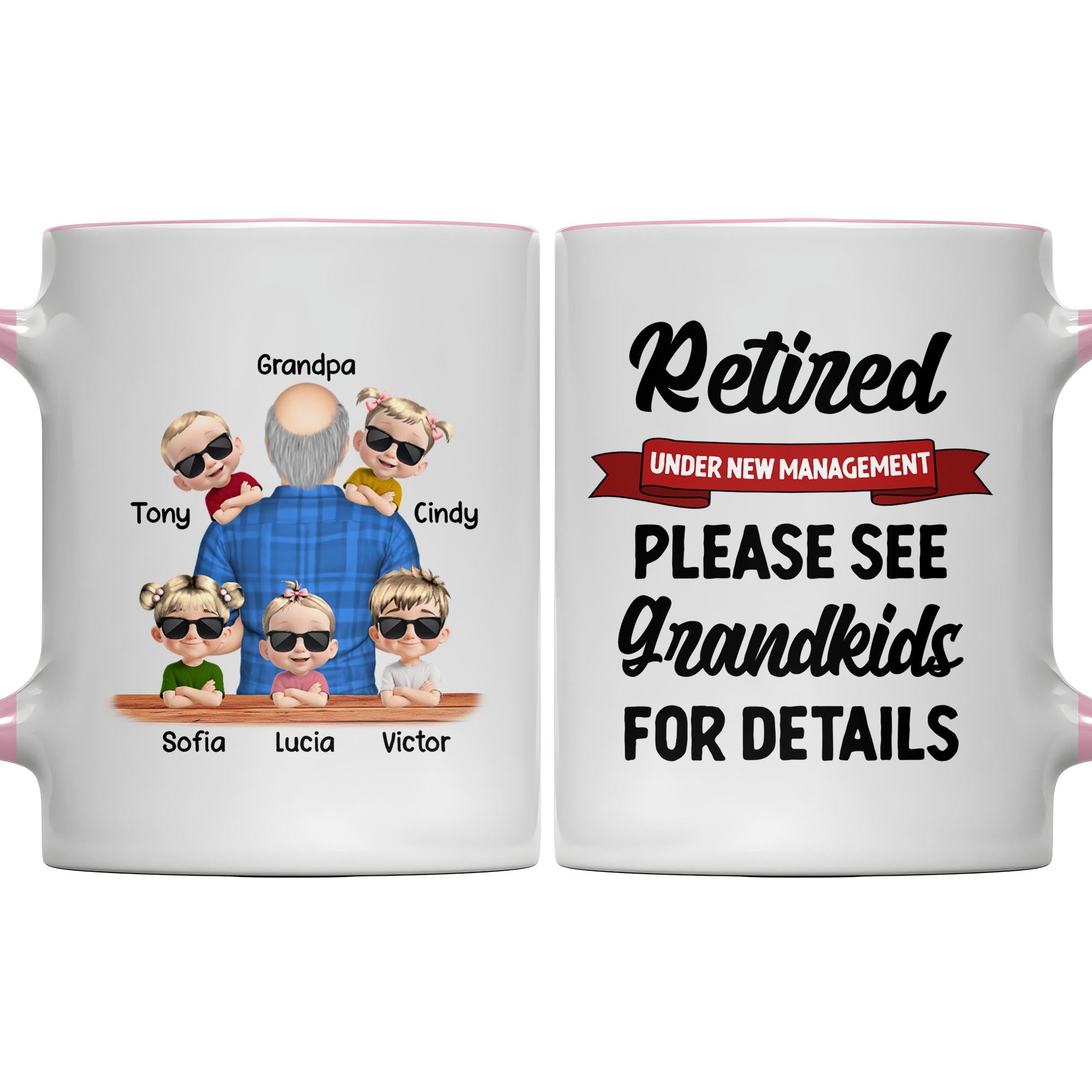 Personalized Retired Please See Grandkids For Details Accent Mug Funny Retirement Gifts - Image 4
