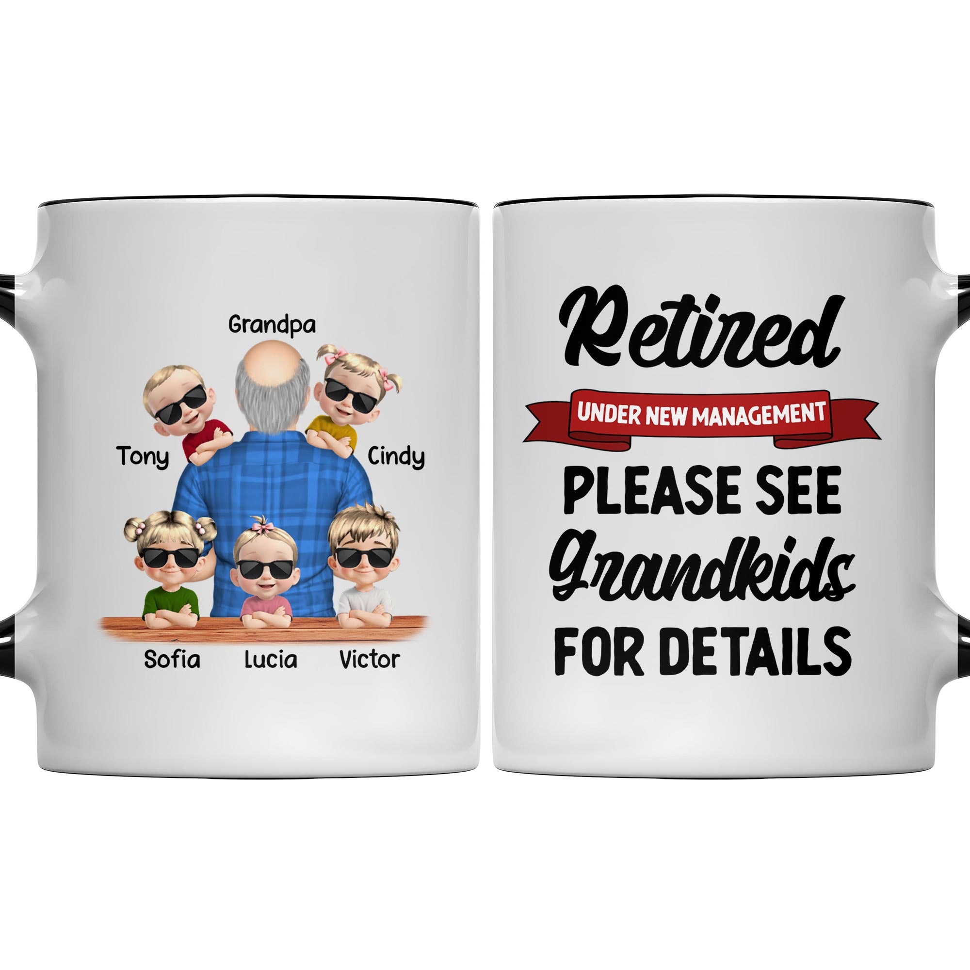 Personalized Retired Please See Grandkids For Details Accent Mug Funny Retirement Gifts - Image 5