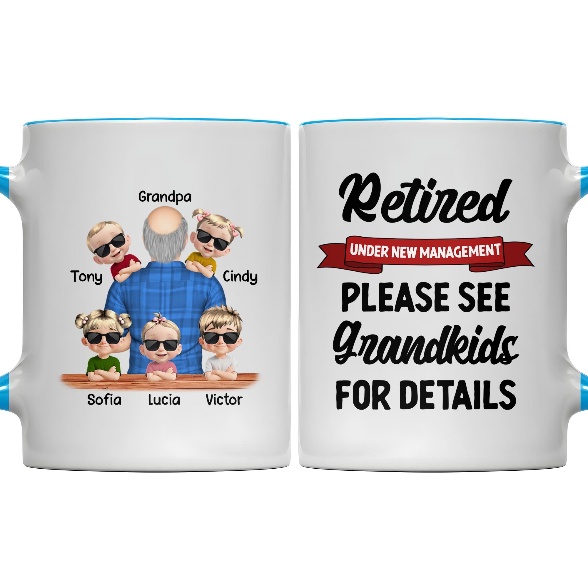 Personalized Retired Please See Grandkids For Details Accent Mug Funny Retirement Gifts - Image 6