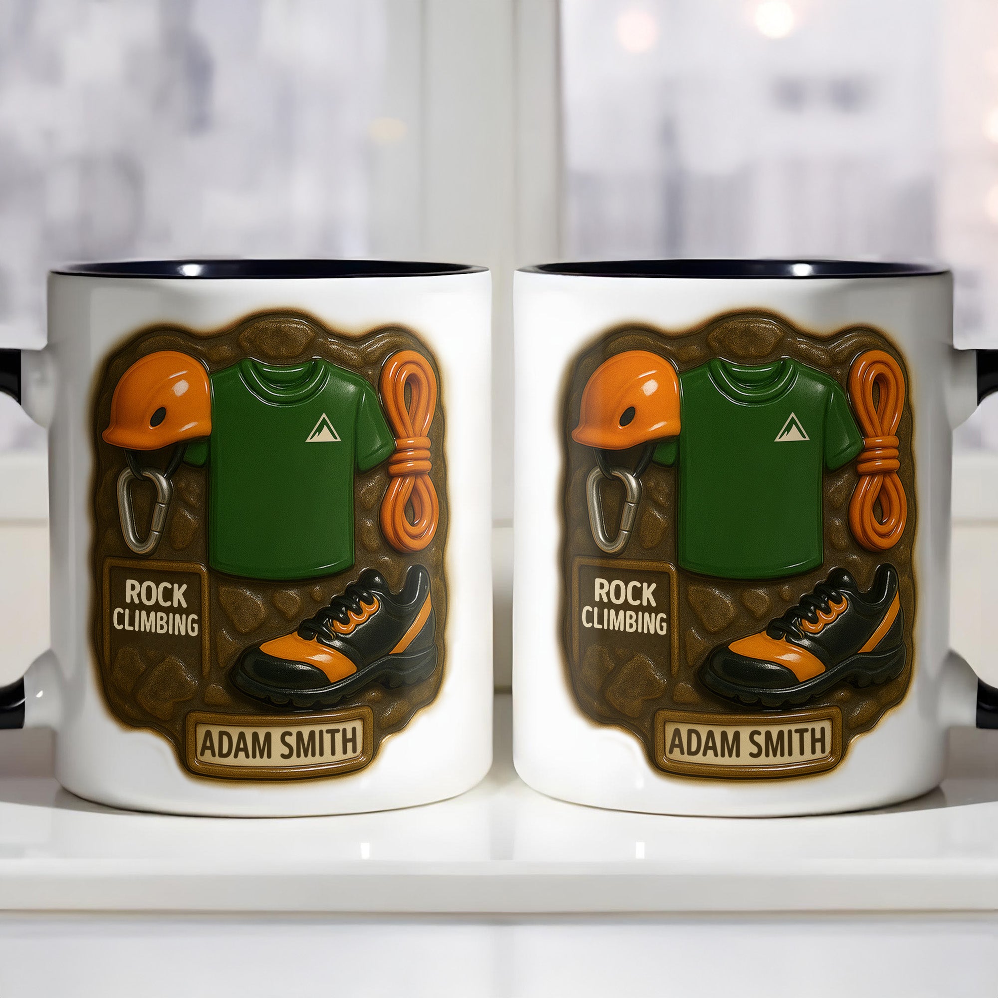 Personalized Rock Climbing Essentials Design Accent Mug Gifts For Sports Lovers