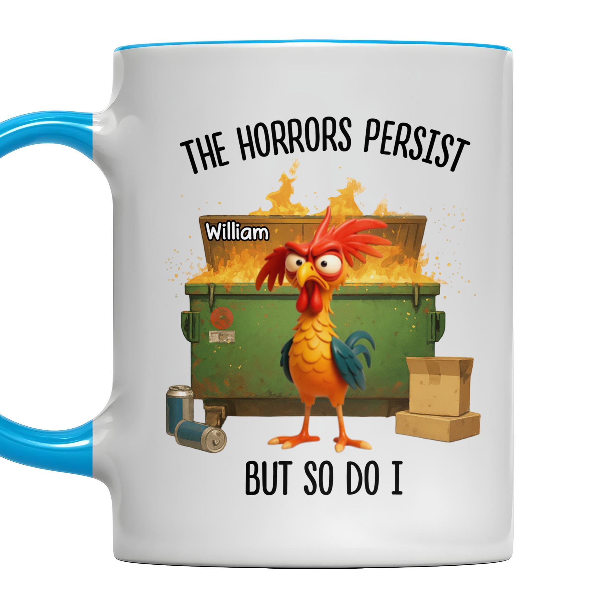 Personalized Rooster The Horrors Persist But So Do I Accent Mug Funny Gifts For Friends - Image 5