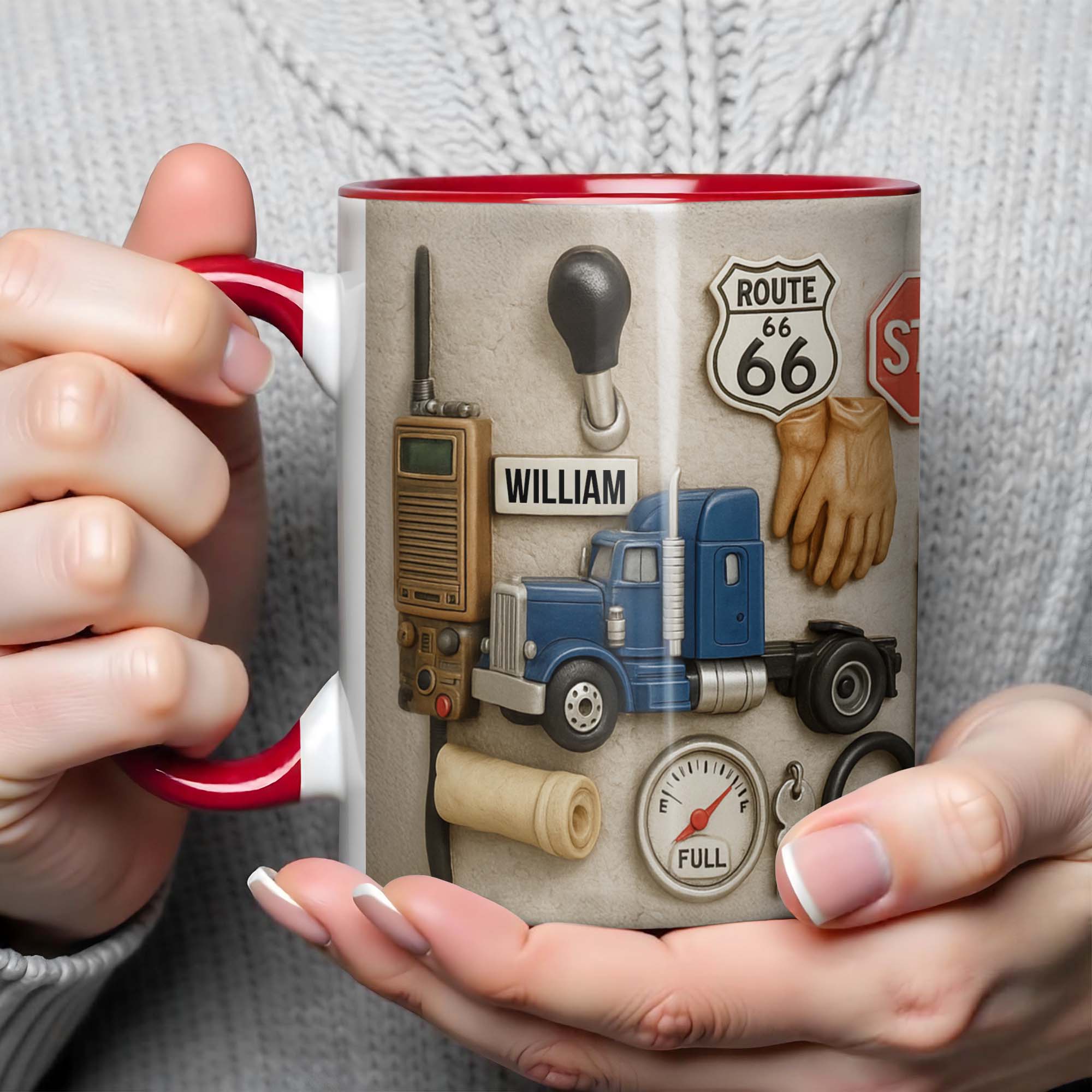 Personalized Route 66 Travel Themed Accent Mug Gifts For Truck Enthusiasts - Image 4