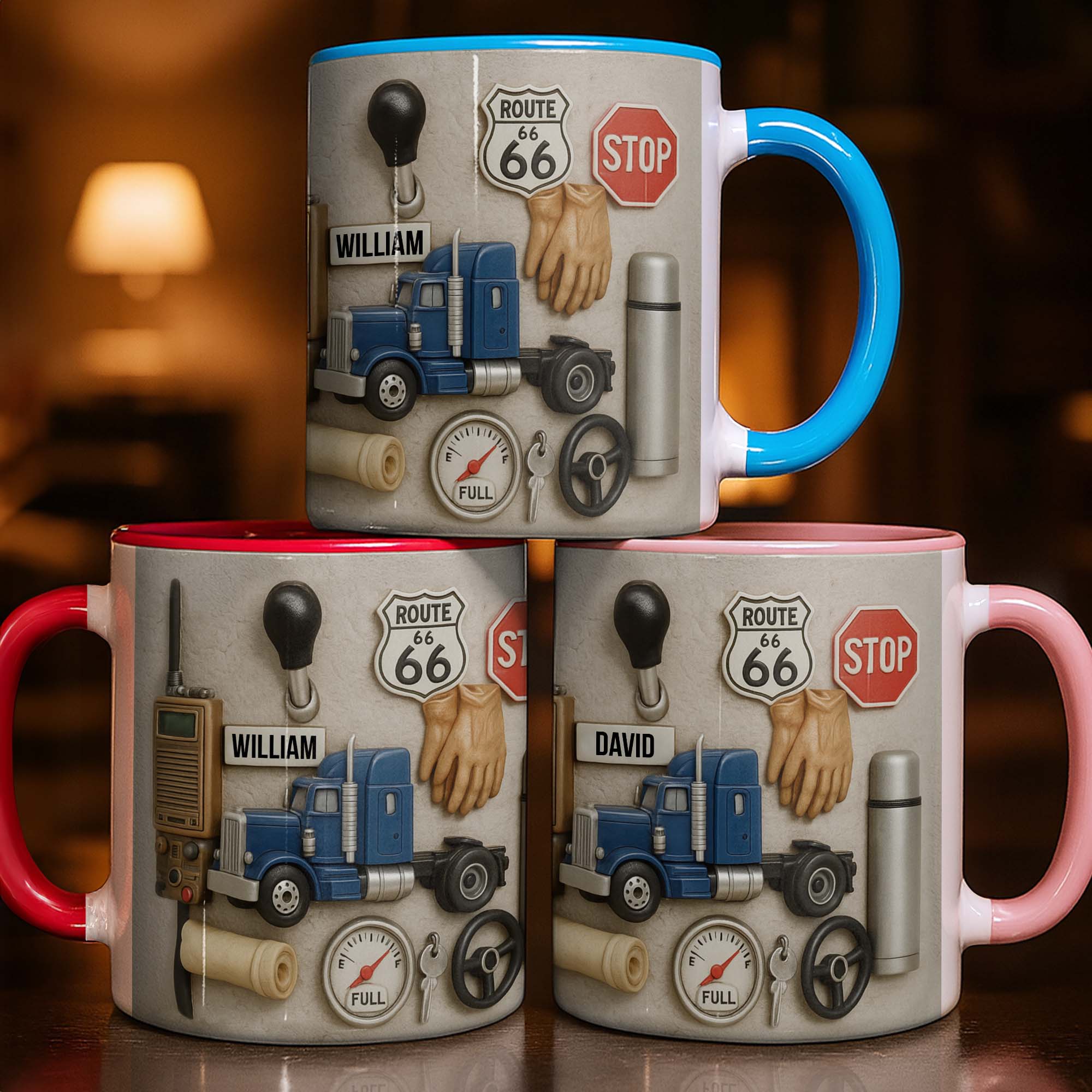 Personalized Route 66 Travel Themed Accent Mug Gifts For Truck Enthusiasts - Image 2