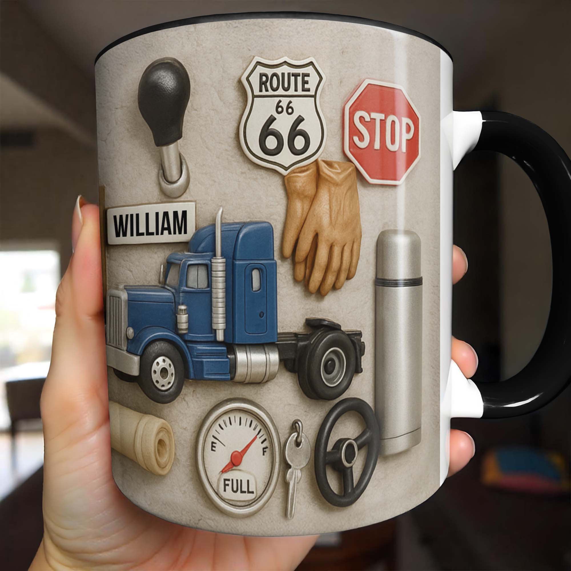 Personalized Route 66 Travel Themed Accent Mug Gifts For Truck Enthusiasts