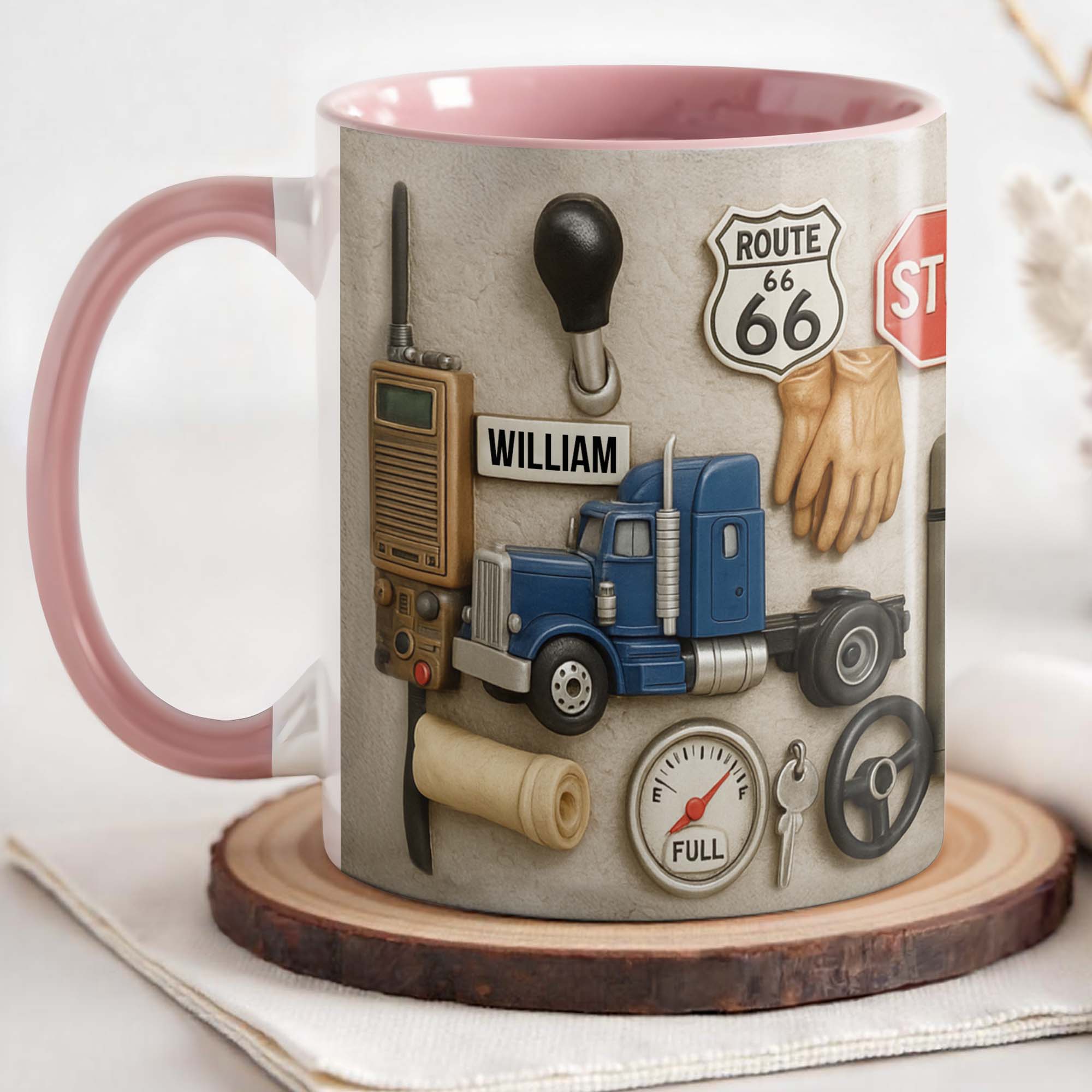 Personalized Route 66 Travel Themed Accent Mug Gifts For Truck Enthusiasts - Image 3